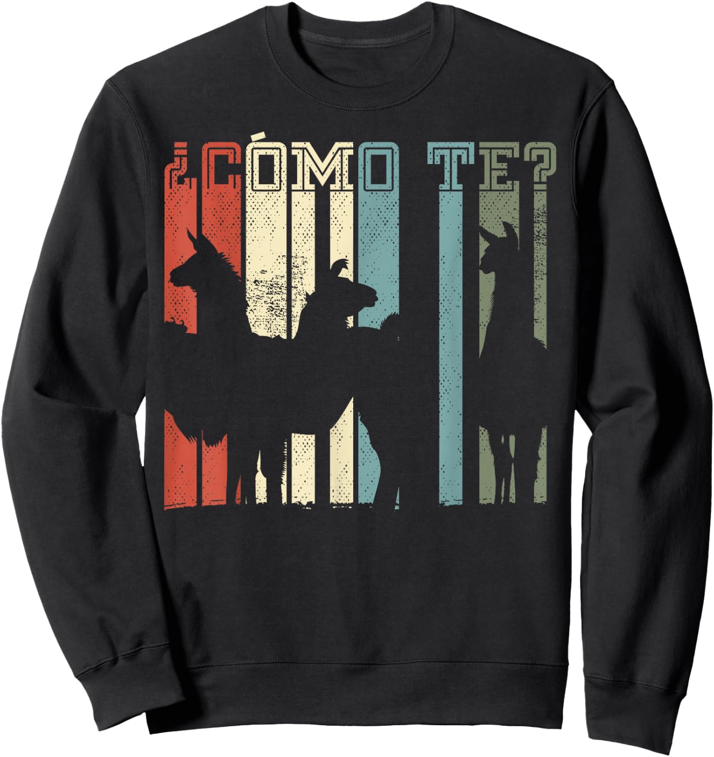 Funny Spanish gift, Como Te Llama, Llama design Sweatshirt - Sweatshirt | Black