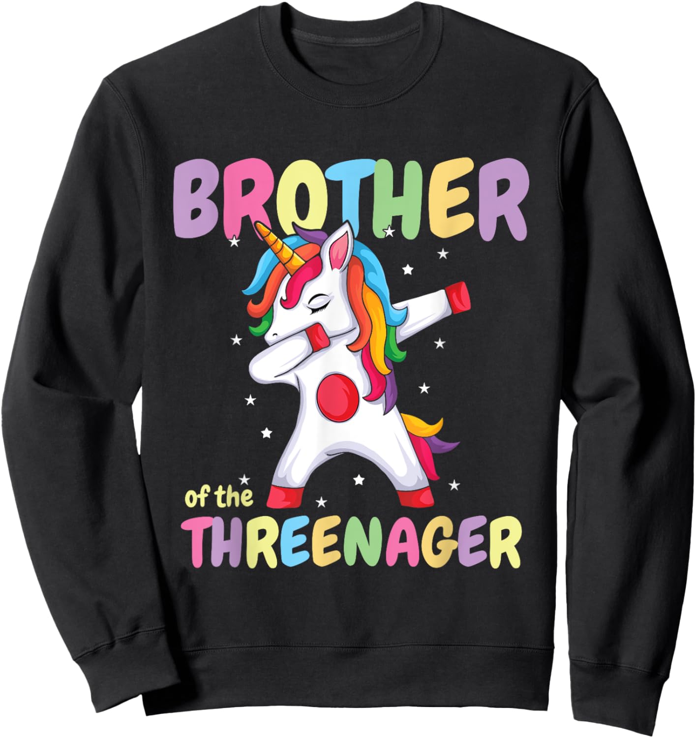 Brother Of The Threenager Birthday 3 Years Sweatshirt - Sweatshirt | Black