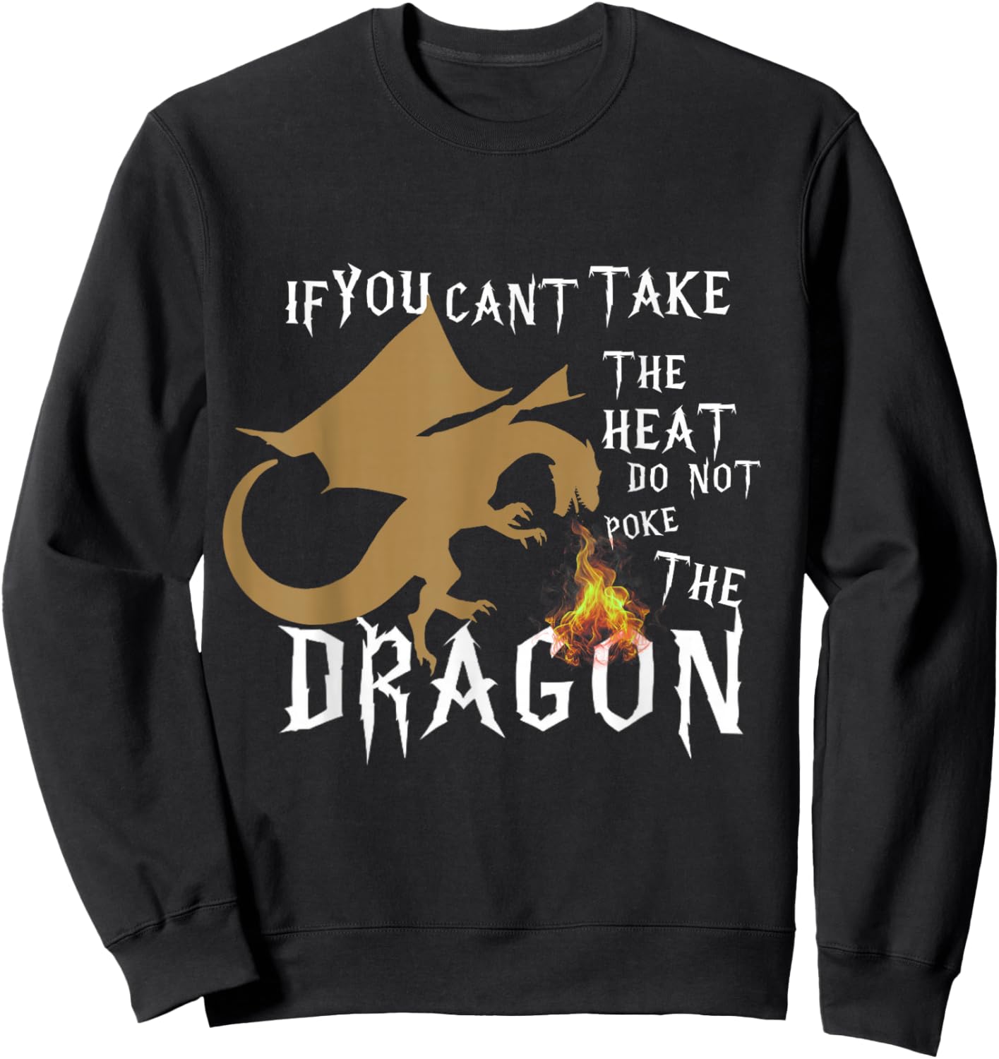 Flying Mythical Creature Cool Dragon Lovers Design Sweatshirt - Sweatshirt | Black