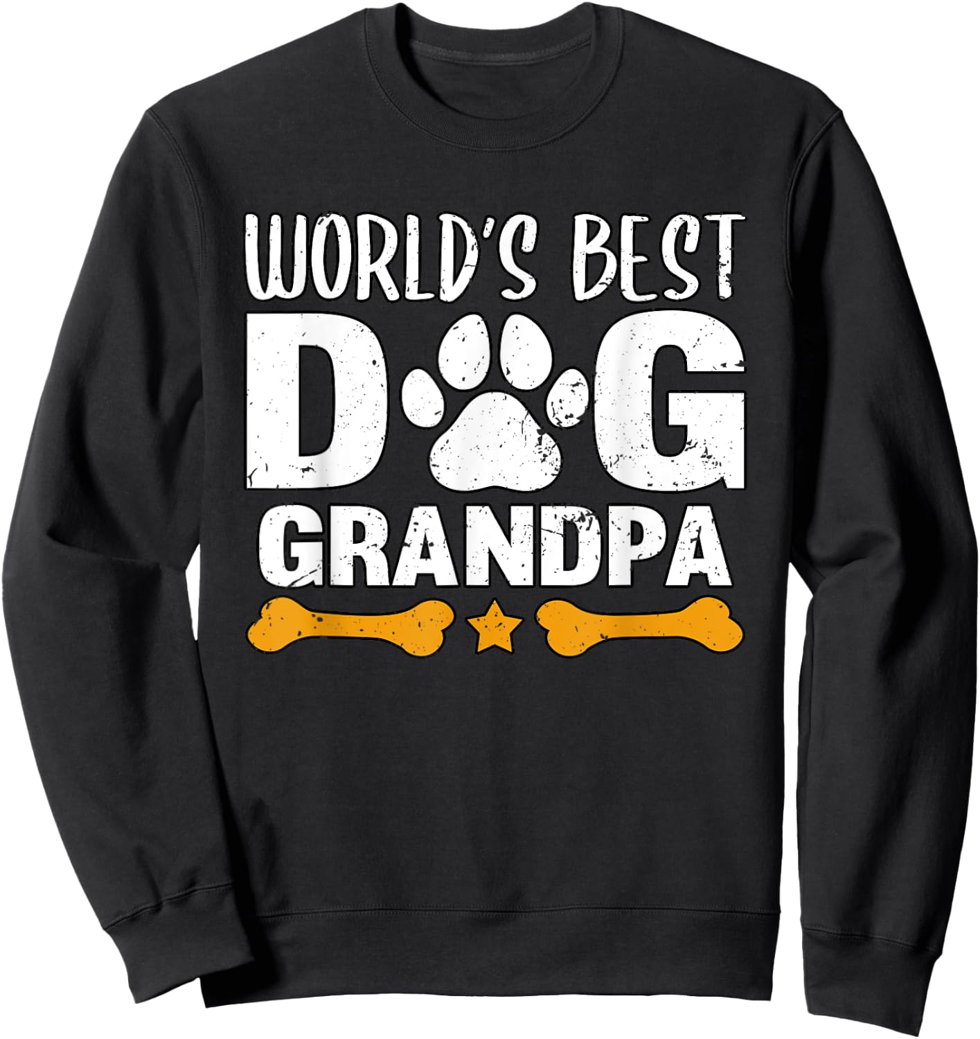 World's Best Dog Grandpa Puppy Grandfather Paw Fur Parent Sweatshirt - Sweatshirt | Black