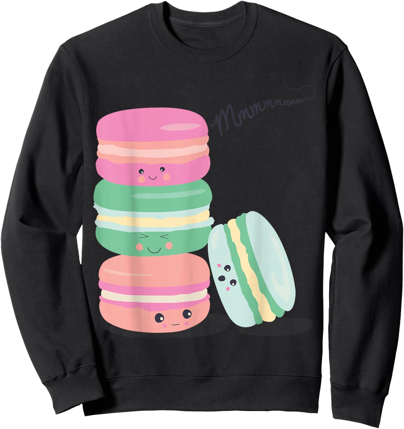 Paris France Souvenir Retro Macarons Kawaii Vintage Picture Sweatshirt - Sweatshirt | Black