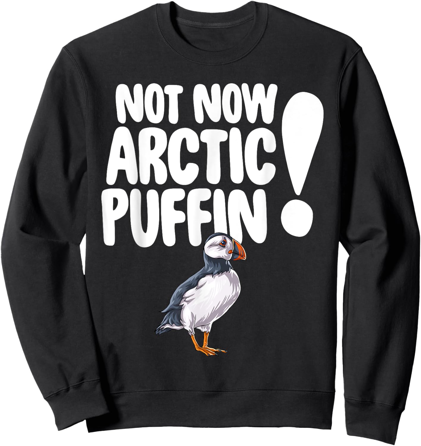 Not Now Arctic Puffin Bird Funny Animal Lover Gifts Sweatshirt - Sweatshirt | Black