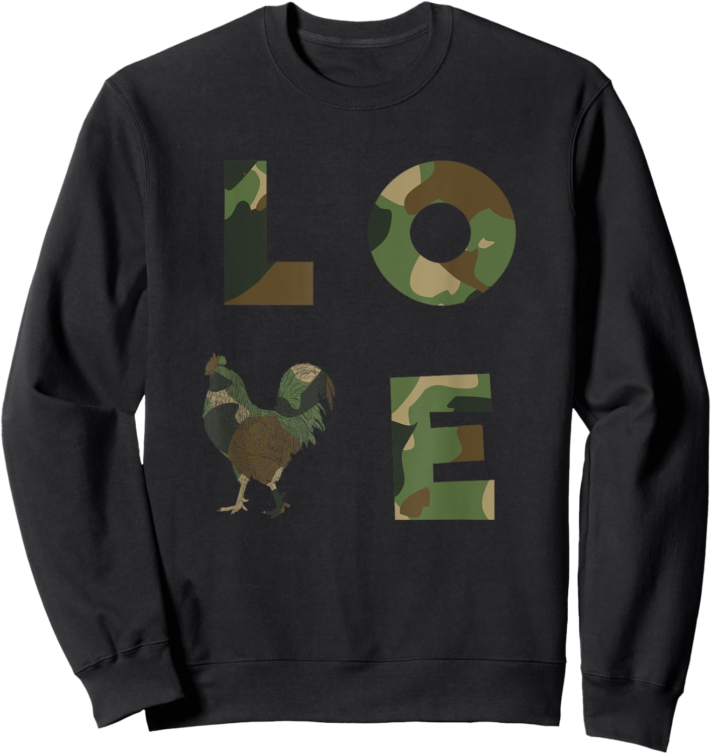 Chicken Whisperer - Women Men Camo Camouflage Chicken Fan Sweatshirt - Sweatshirt | Black