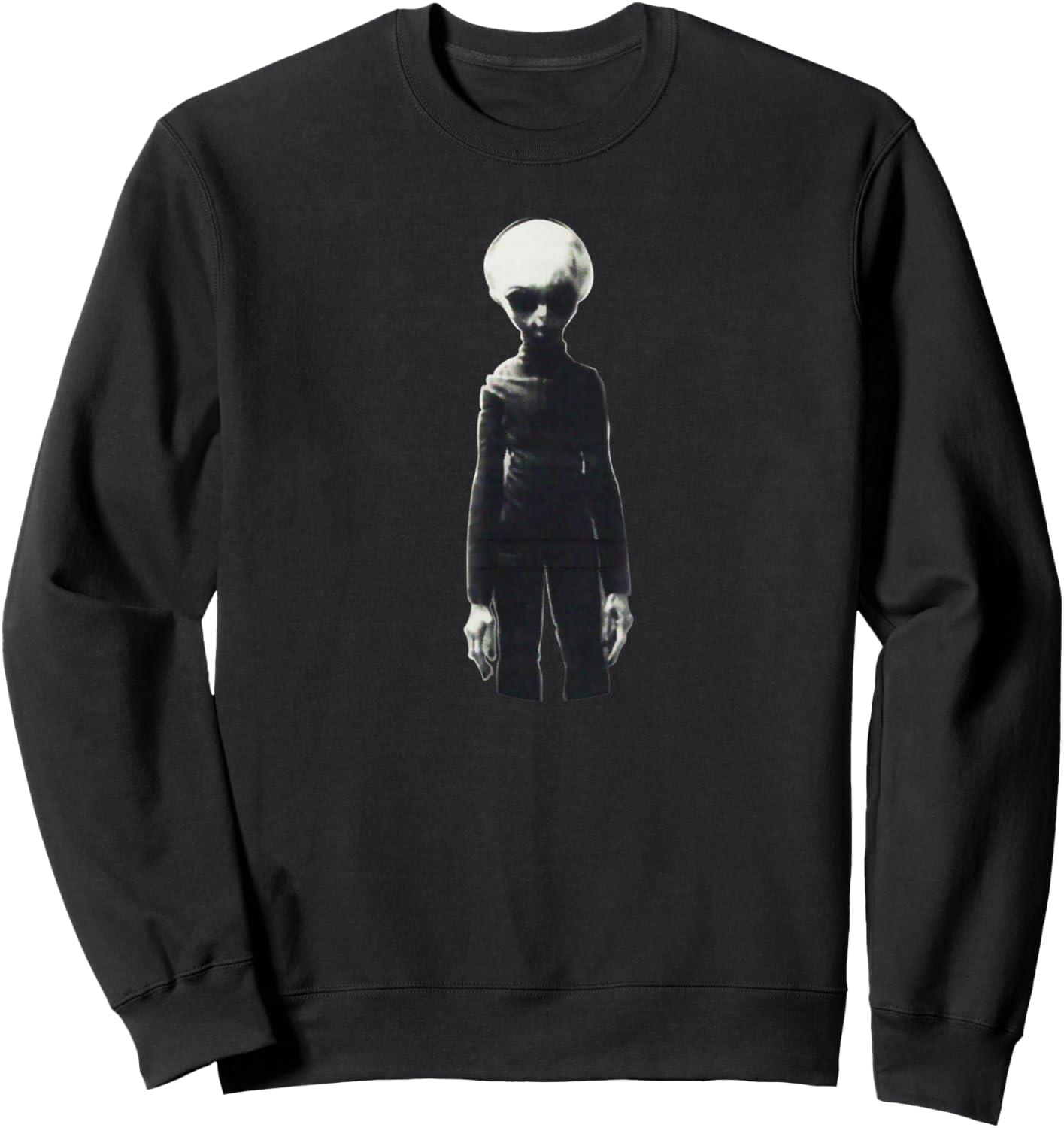 Skinny Bob The Alien | Top Secret Real Grey Extraterrestrial Sweatshirt - Sweatshirt | Black