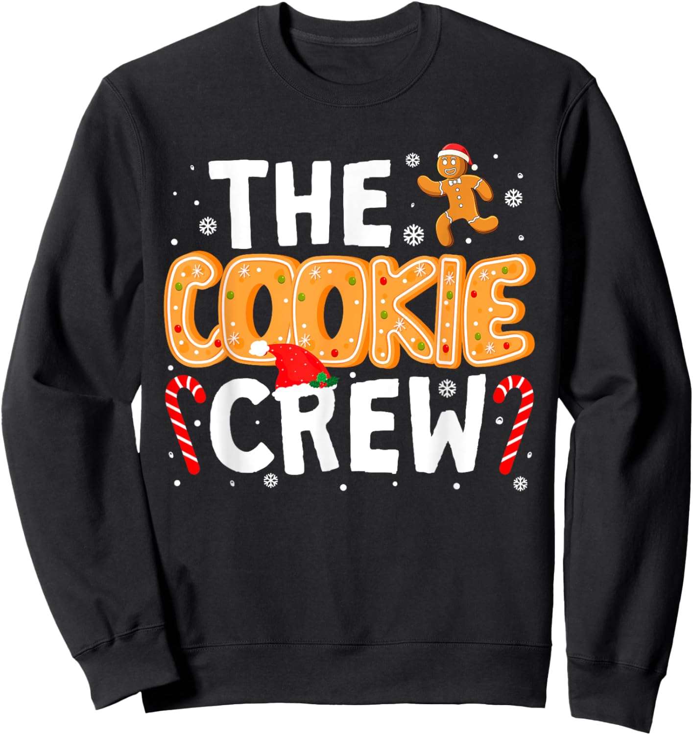 The Cookie Crew Christmas Baking Cookie Lover Kids Women Sweatshirt - Sweatshirt | Black