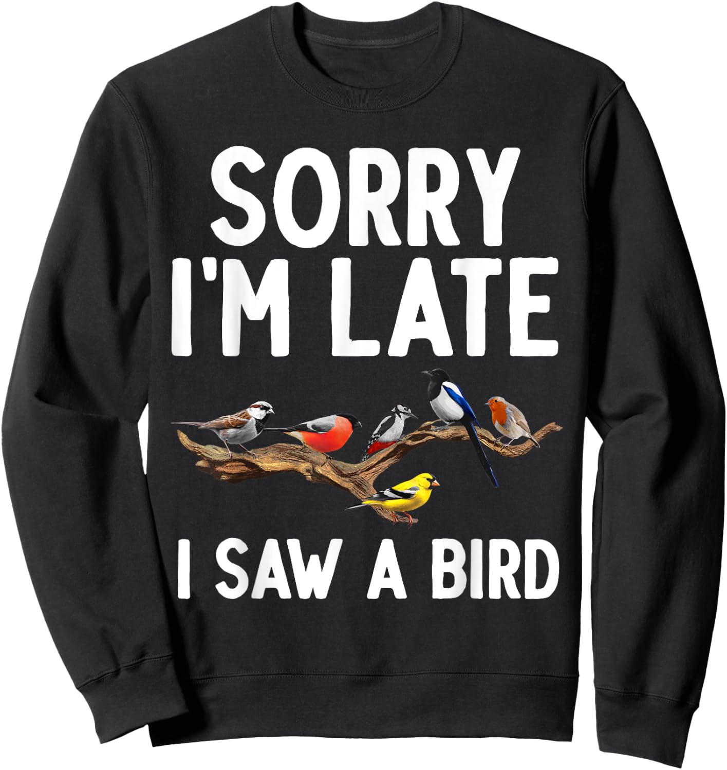 Cool Bird Watching Art Women Birder Nerd Birdwatcher Sweatshirt - Sweatshirt | Black