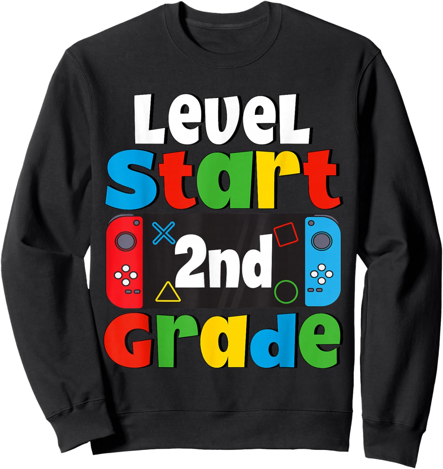 2nd Grade Level Start First Day of 2nd Grade Gaming Sweatshirt - Sweatshirt | Black
