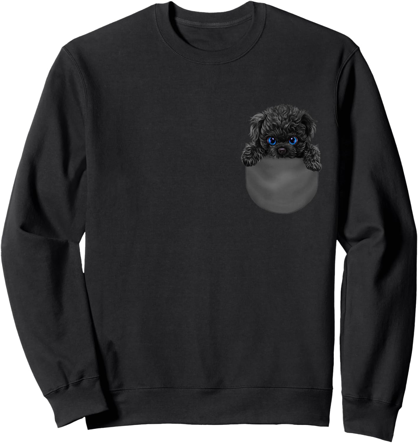 Black Poodle Dog in Pocket Sweatshirt - Sweatshirt | Black