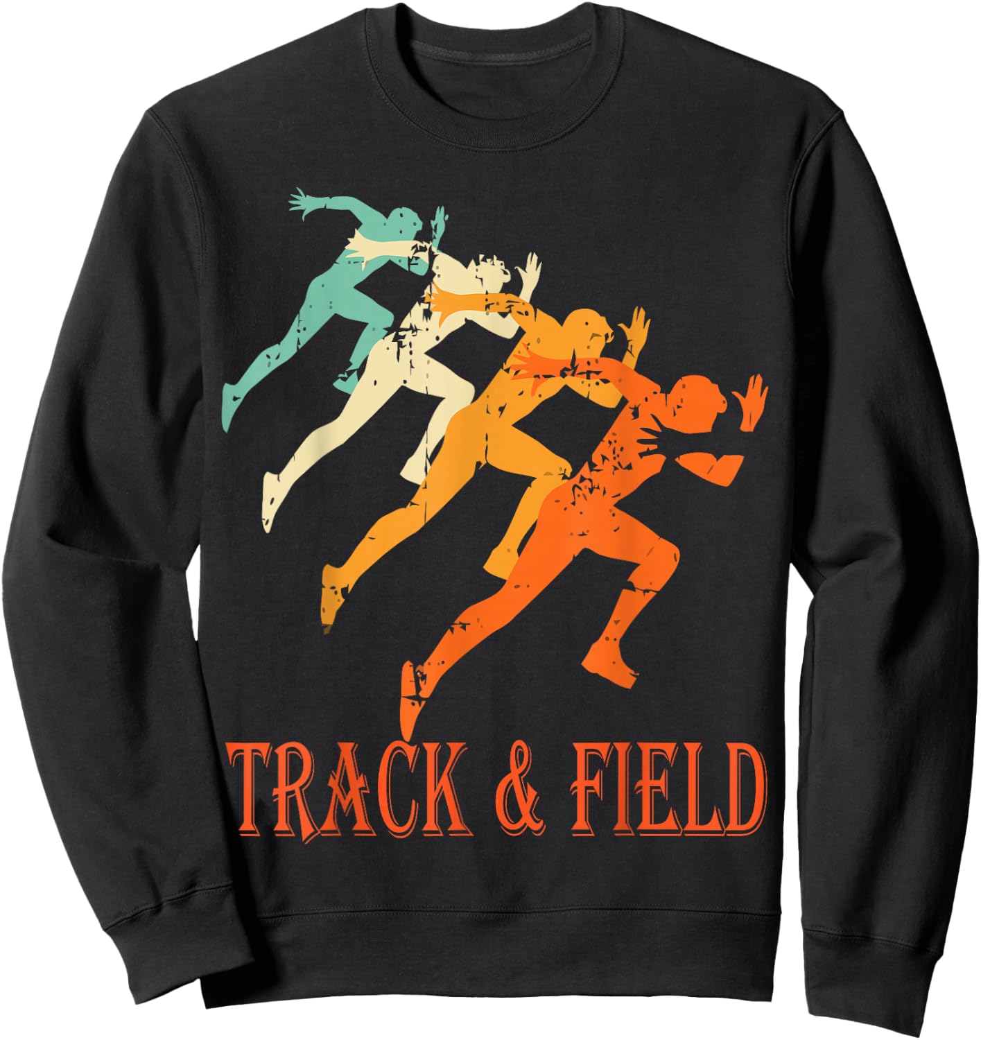 Retro Running Vintage Track and Field Sweatshirt - Sweatshirt | Black