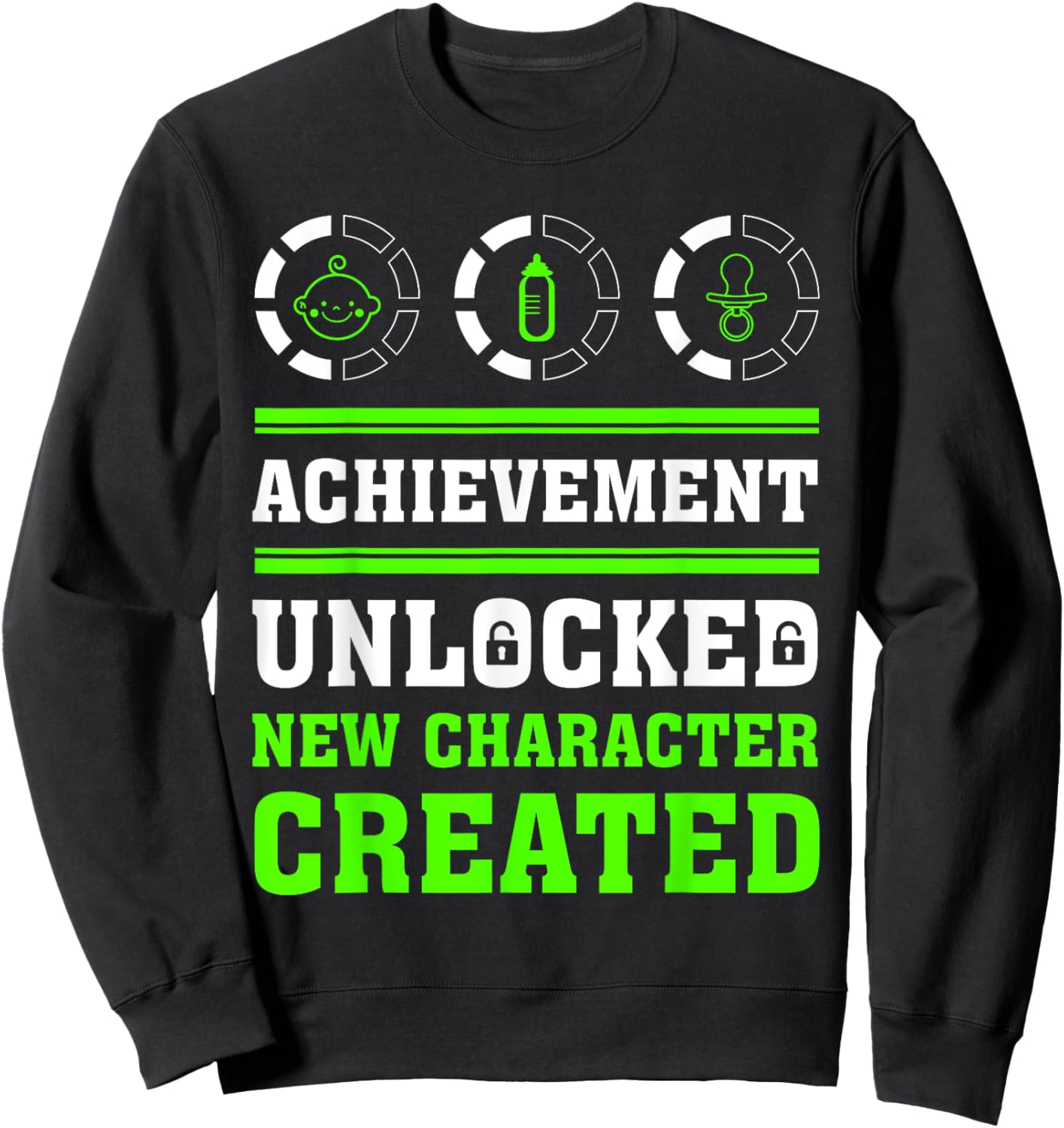 Achievement Unlocked new Character Created Sweatshirt - Sweatshirt | Black