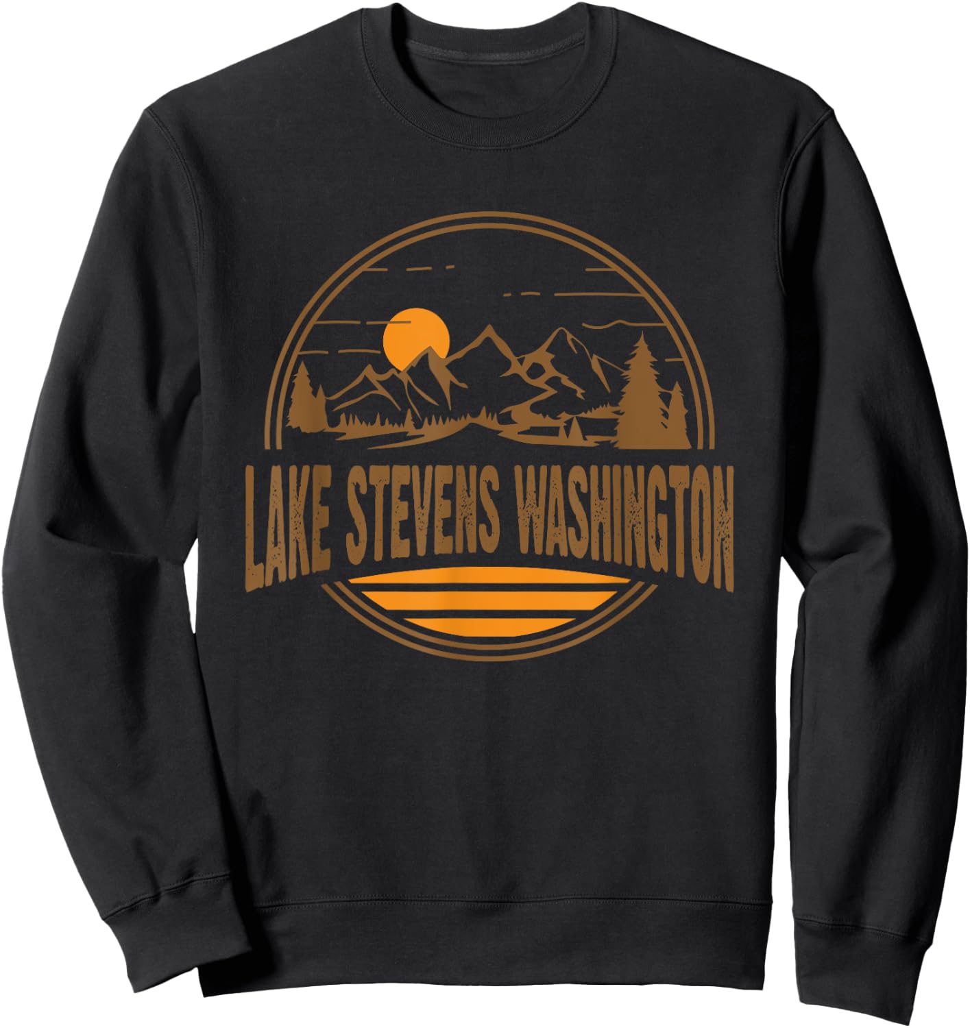 Retro Lake Stevens, Washington State Gift Sweatshirt - Sweatshirt | Black