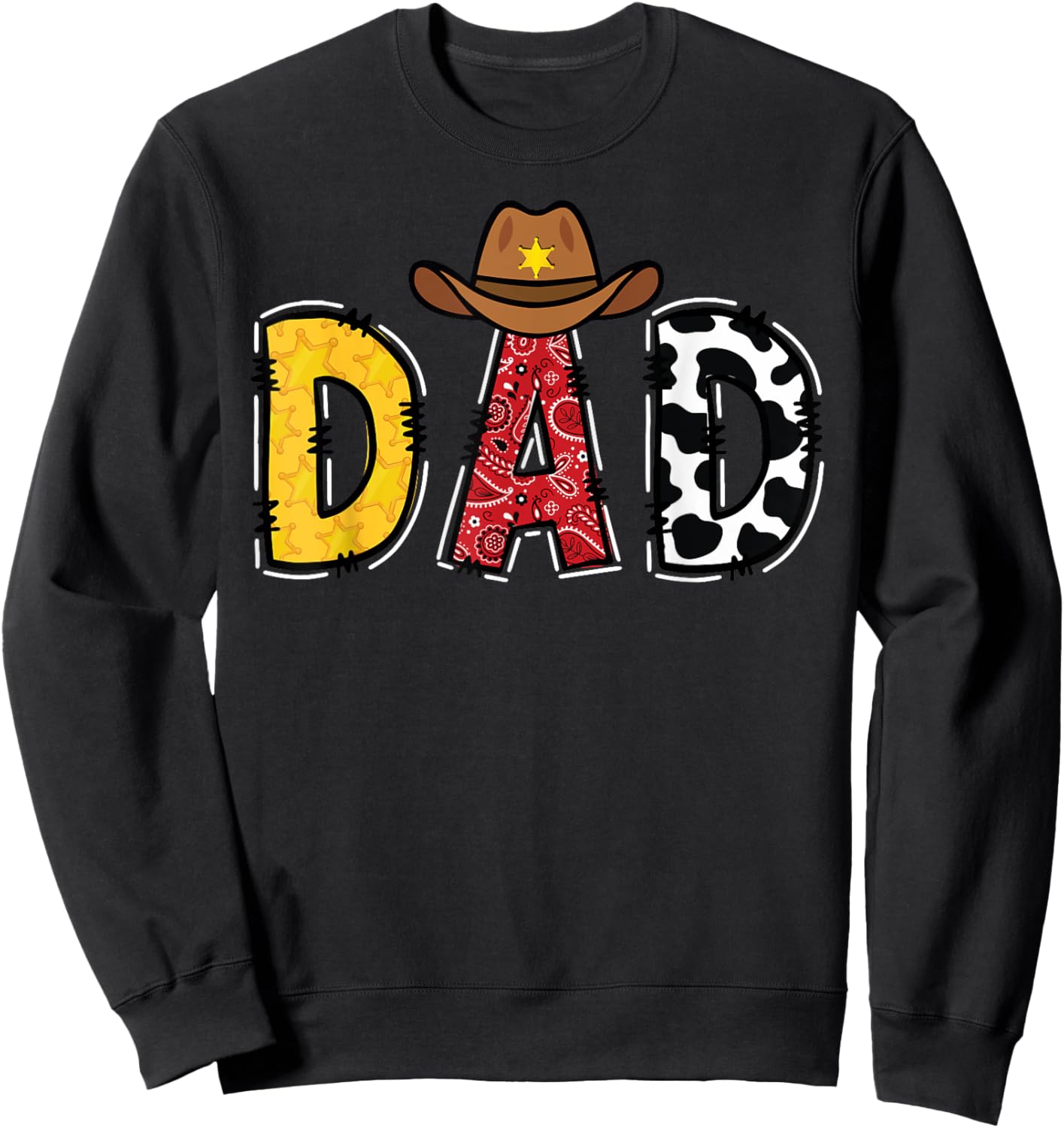 Cowboy Dad Western Rodeo Theme Kids Birthday Party Sweatshirt - Sweatshirt | Black