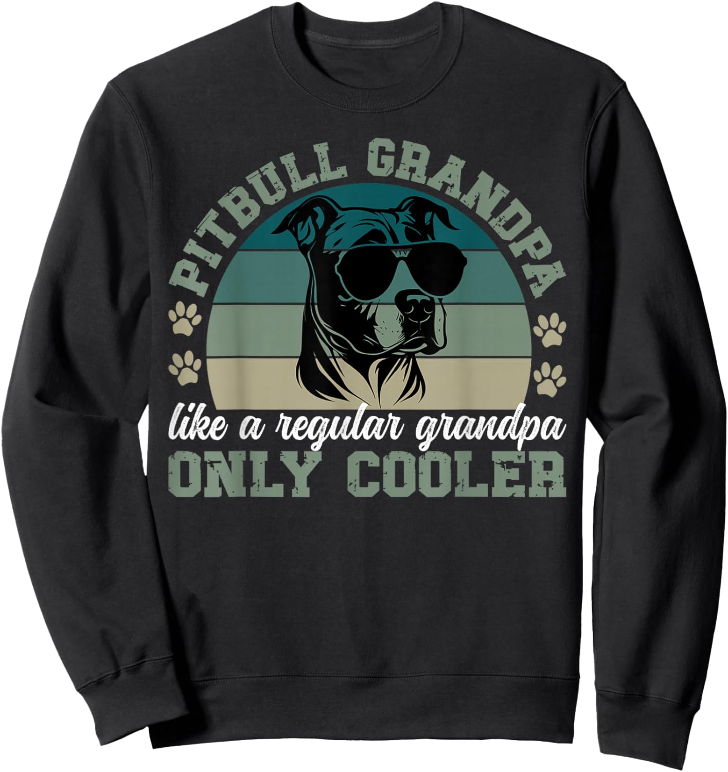 Cool Pitbull Grandpa Pitbull Grandfather Pittie Grandpa Sweatshirt - Sweatshirt | Black
