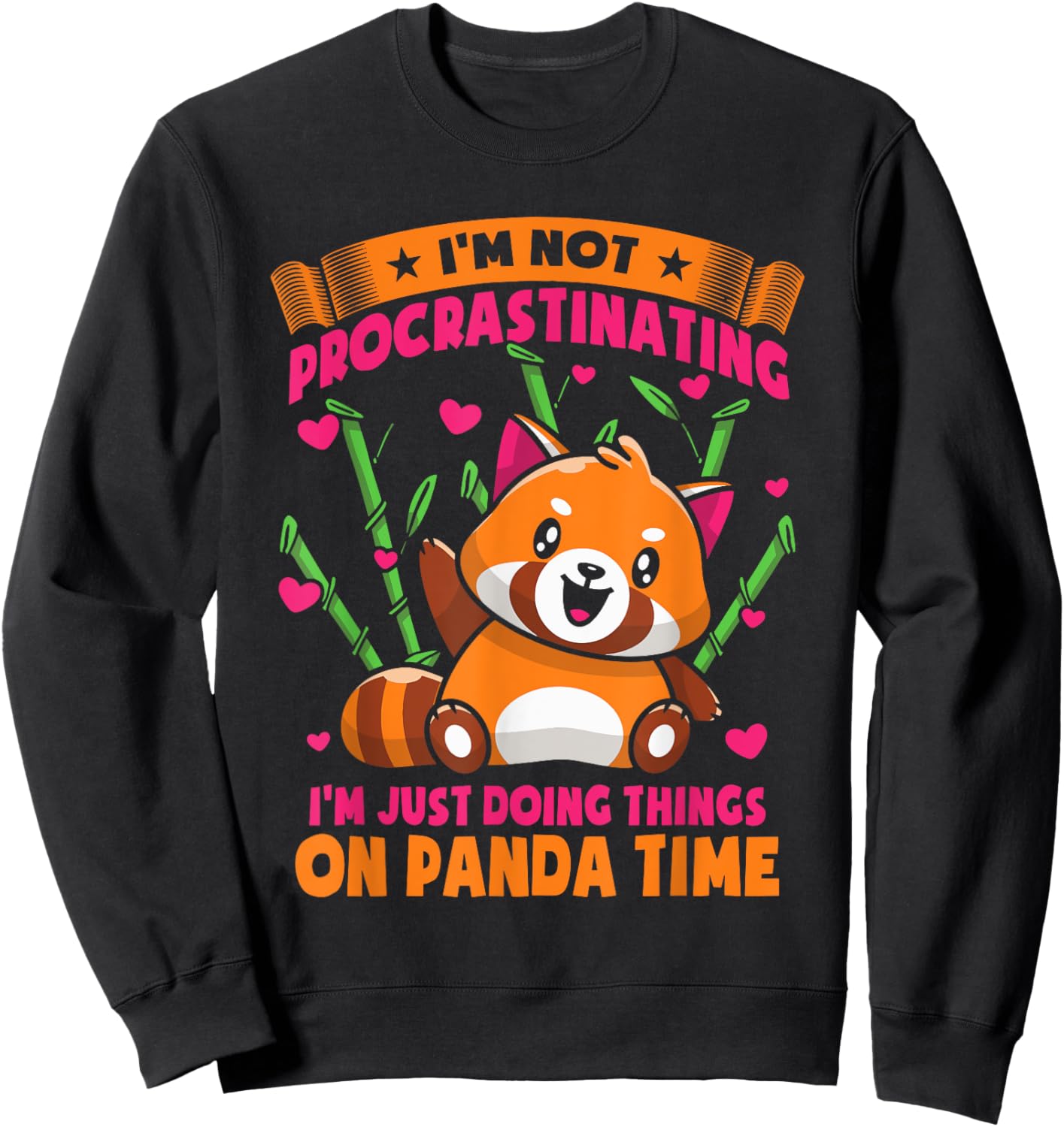 Funny Red Panda Women Kids Toddler Sweatshirt - Sweatshirt | Black
