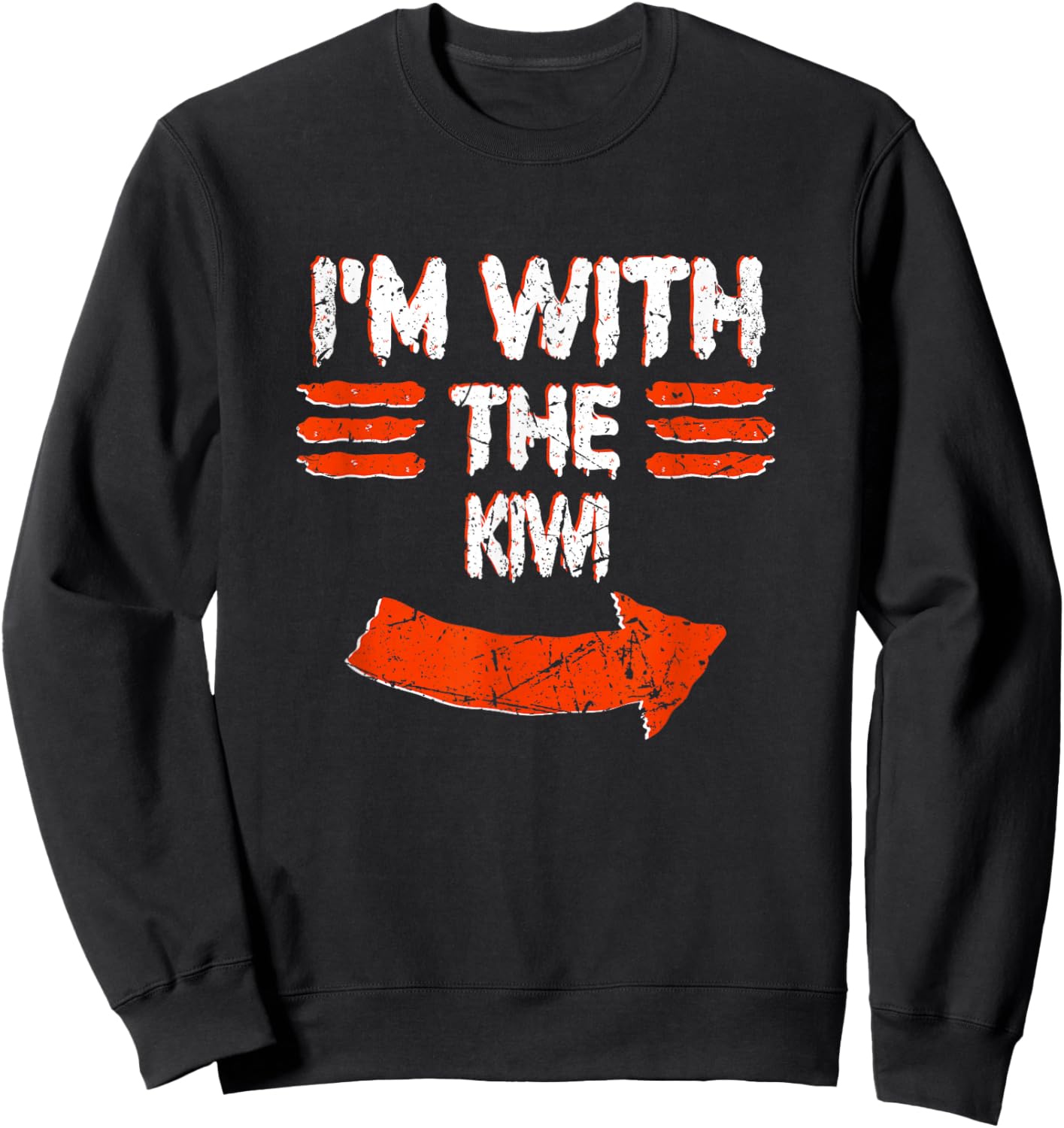 Vintage I'm With the Kiwi Lazy Halloween Costume Sweatshirt - Sweatshirt | Black