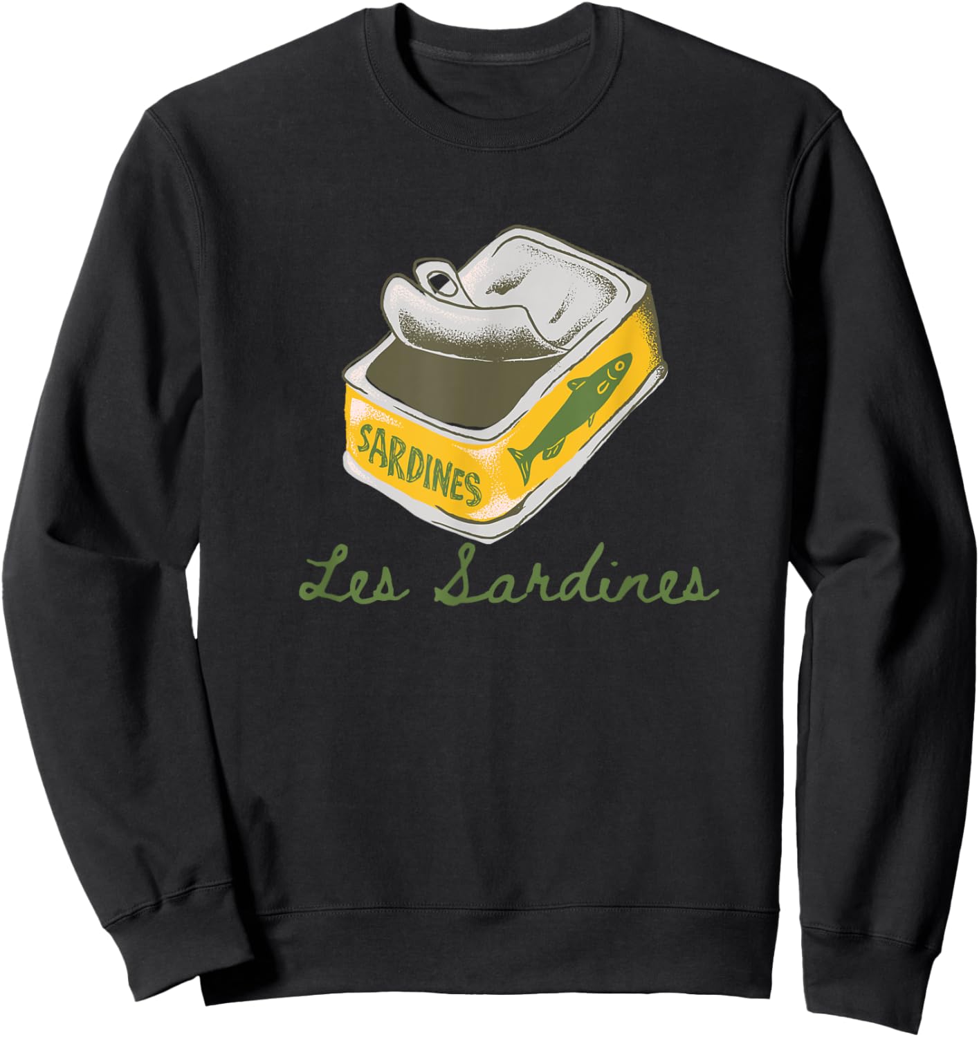 Les sardines fisherman aesthetic coastal sardine fish Sweatshirt - Sweatshirt | Black
