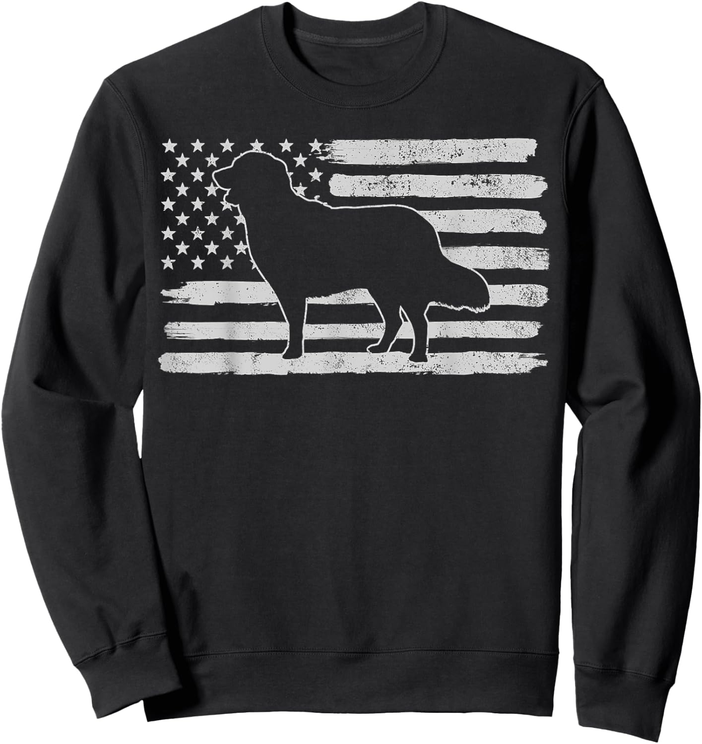 Golden Retrievers Dog USA Flag 4th of July Kids Men Sweatshirt - Sweatshirt | Black