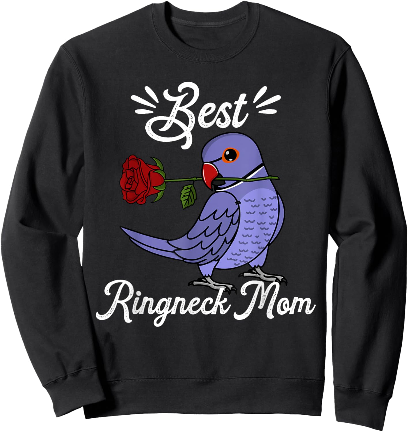 Best Parrot Mom I Violet Indian Ringneck Sweatshirt - Sweatshirt | Black