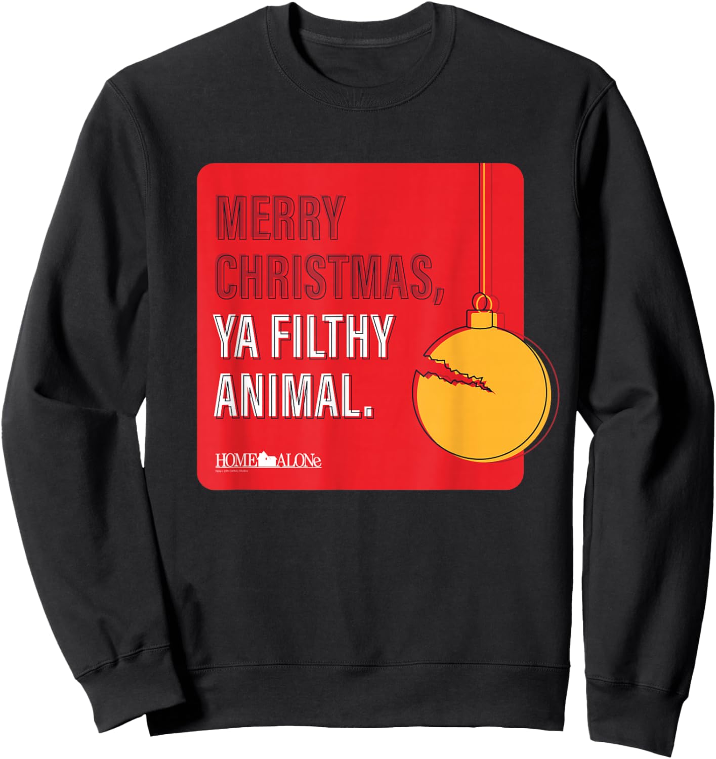 20th Century Studios Home Alone Movie Quote Merry Christmas, Ya Filthy Animal -Adults-Youth Sweatshirt - Sweatshirt | Black