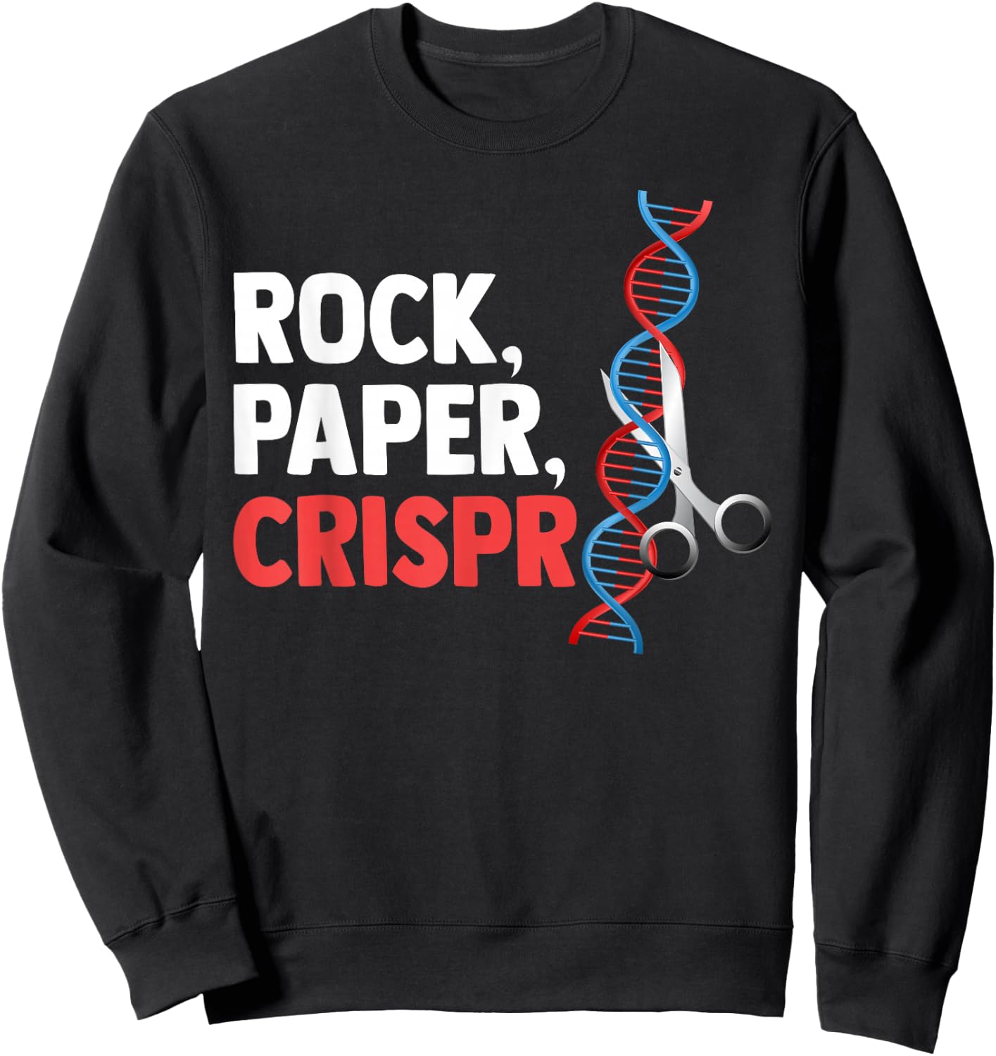 Crispr Rock Paper Scientist Biologist Sweatshirt - Sweatshirt | Black