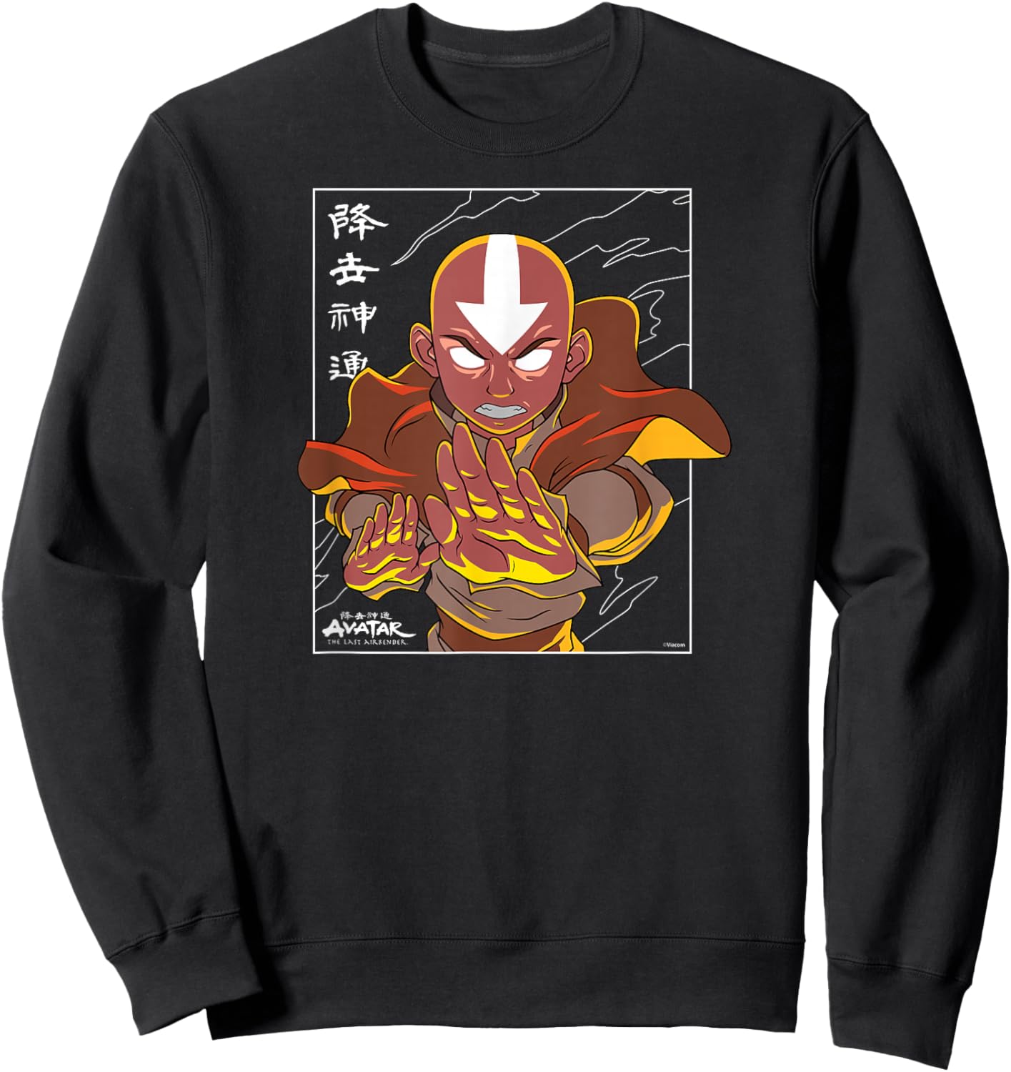 Avatar The Last Airbender - Aang Avatar State Sweatshirt - Sweatshirt | Black