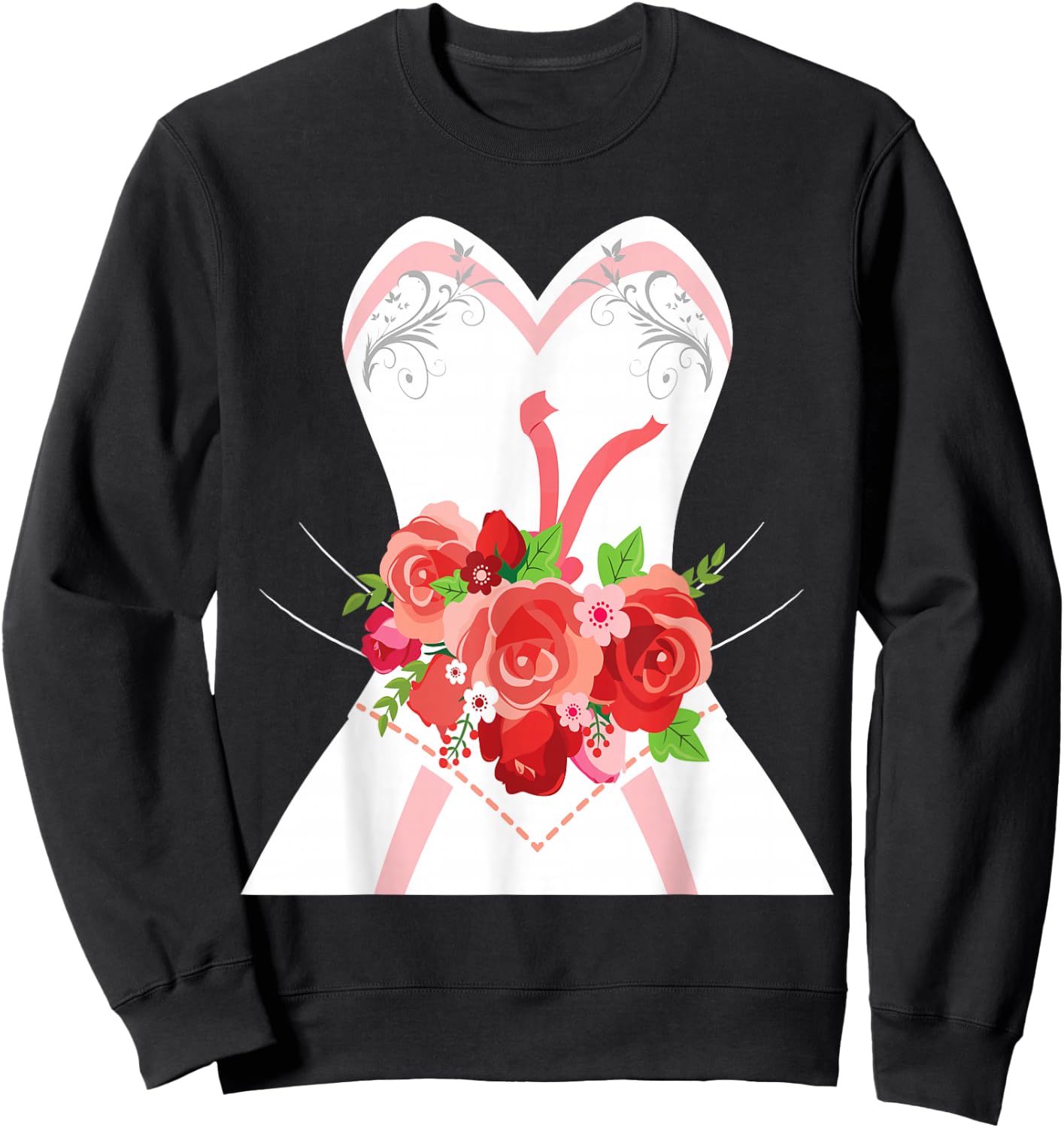 Simple Wedding Dress for Bridal Showers Gift Sweatshirt - Sweatshirt | Black