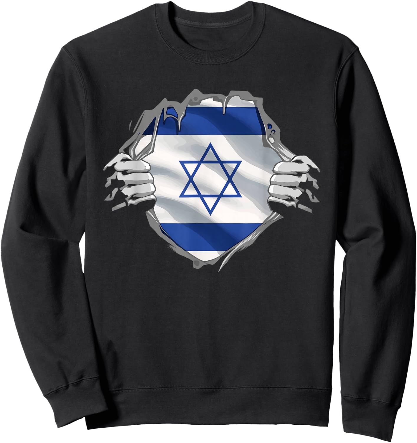 Israel Shirt Israel Flag Star of David Israeli Roots Jewish Sweatshirt - Sweatshirt | Black