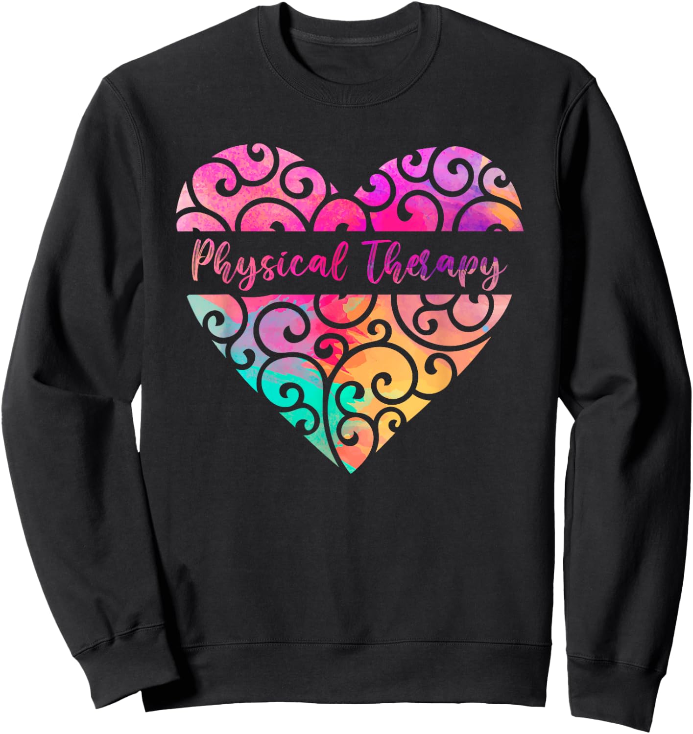 DPT PTA Heart Valentines Day Gift Love Physical Therapy Sweatshirt - Sweatshirt | Black