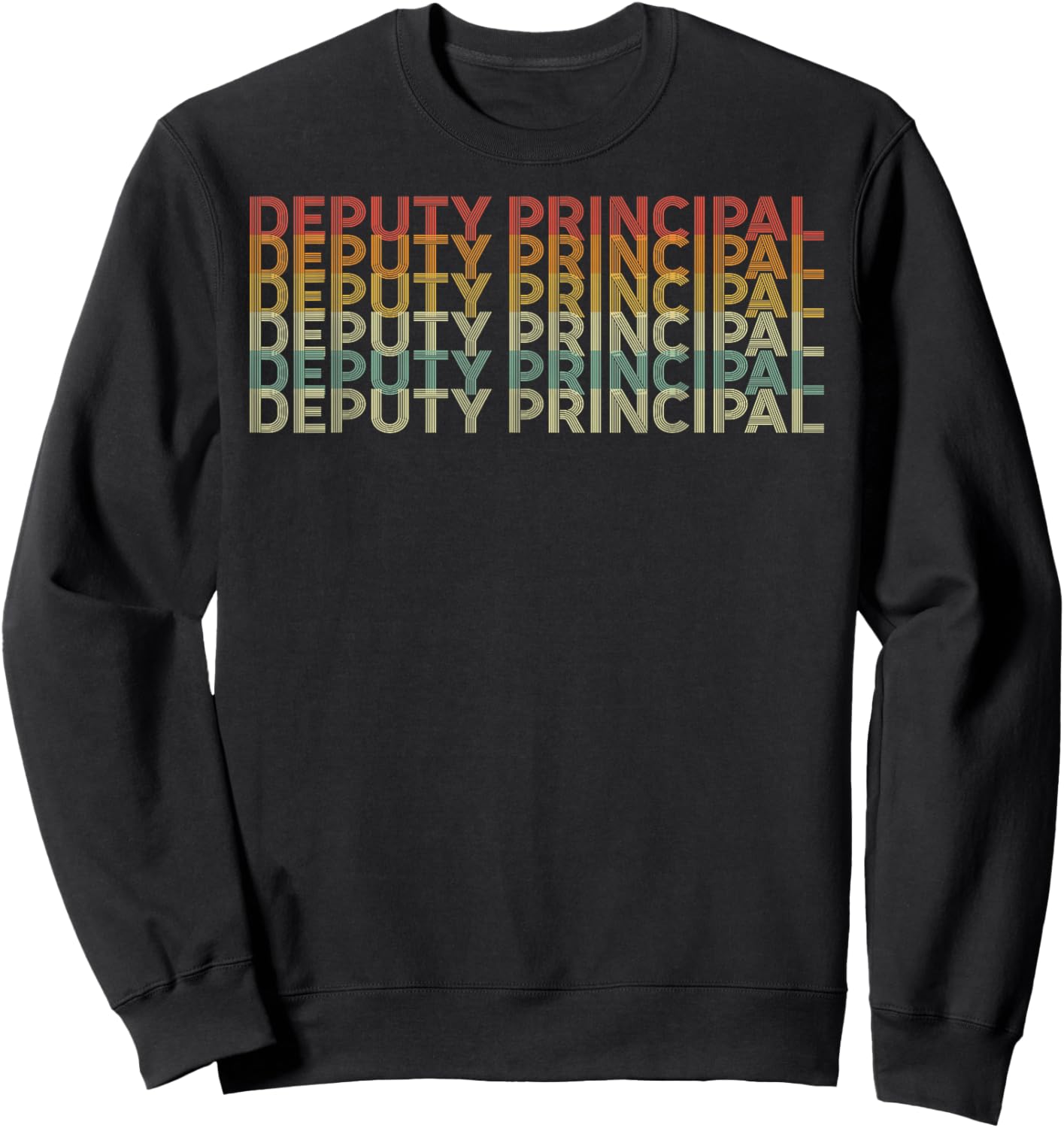 Retro 70s Deputy Principal Job Title Sweatshirt - Sweatshirt | Black