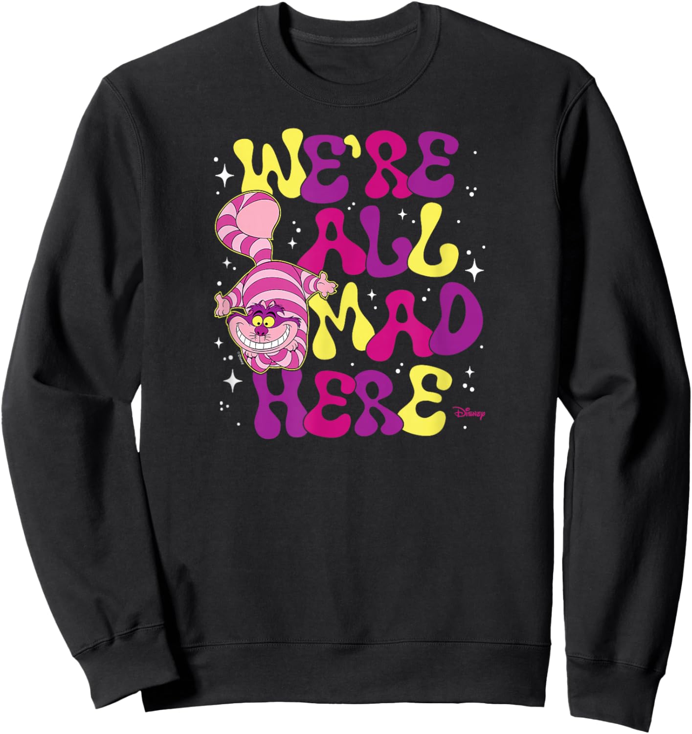 Alice in Wonderland - Cheshire Cat We're All Mad Here Sweatshirt - Sweatshirt | Black