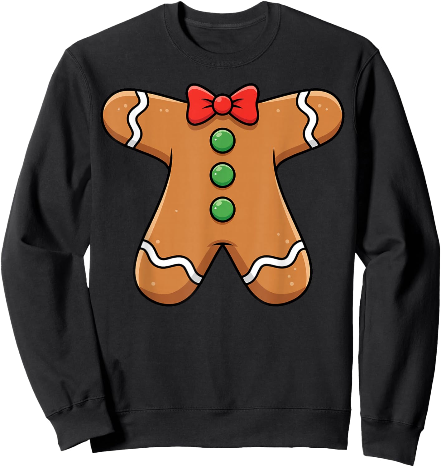 Funny Gingerbread Christmas Cookie Xmas Costume Kids Men Sweatshirt - Sweatshirt | Black