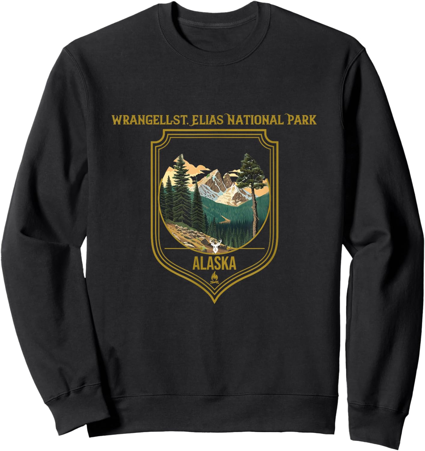 Wrangell–St. Elias National Park Souvenir Apparel Hiking Sweatshirt - Sweatshirt | Black