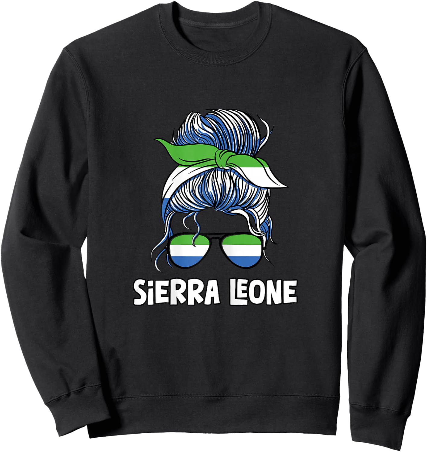 Sierra Leone Girl African Girls Flag Sweatshirt - Sweatshirt | Black