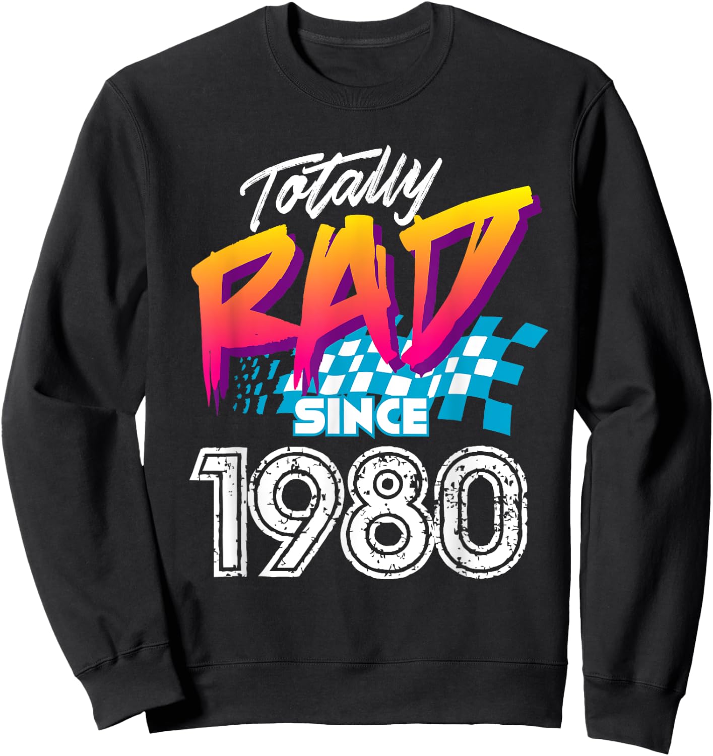 41st Birthday Gift Women - Totally Rad since 1980 Sweatshirt - Sweatshirt | Black