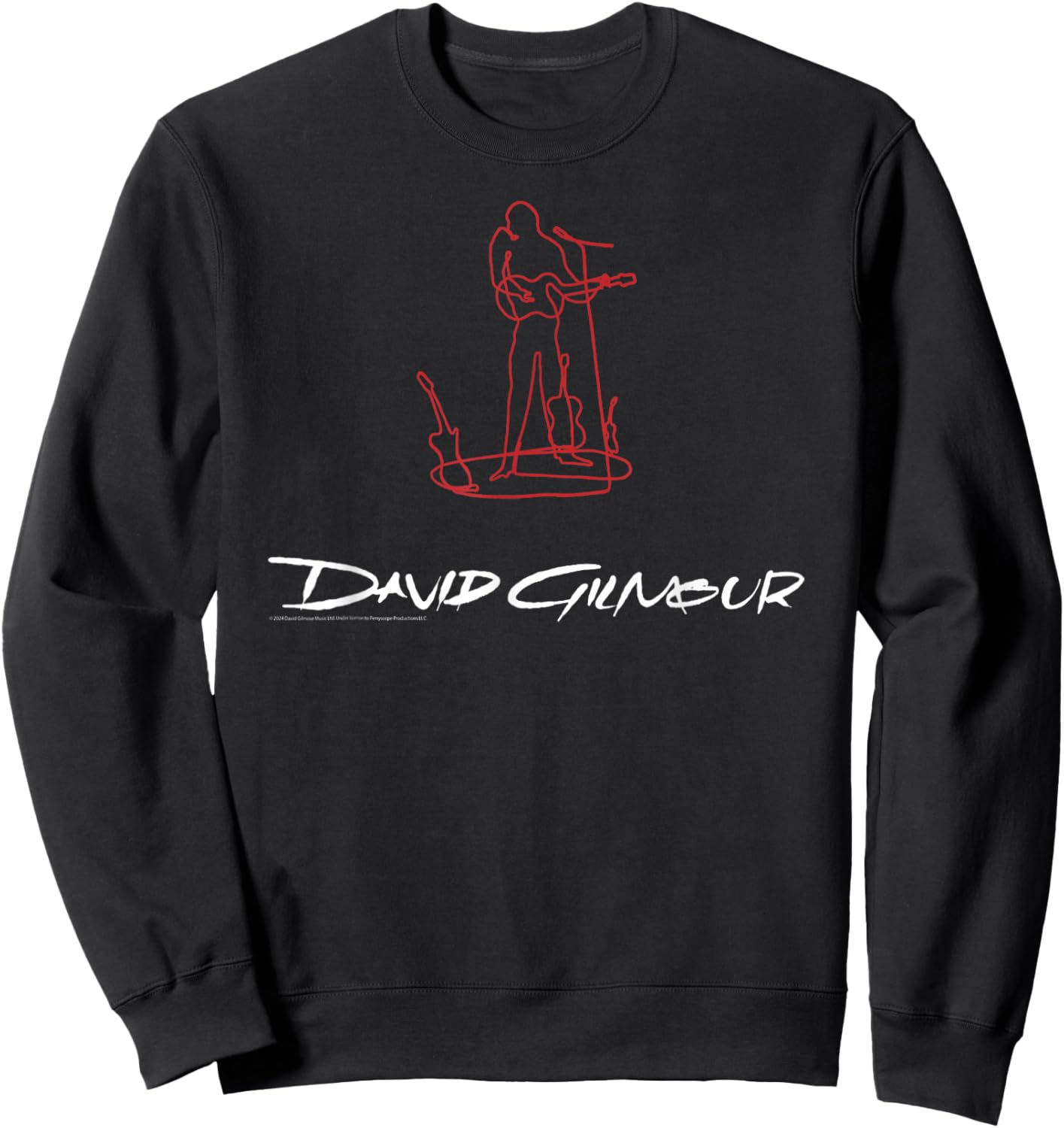 Official David Gilmour Sketched Art White Sweatshirt - Sweatshirt | Black