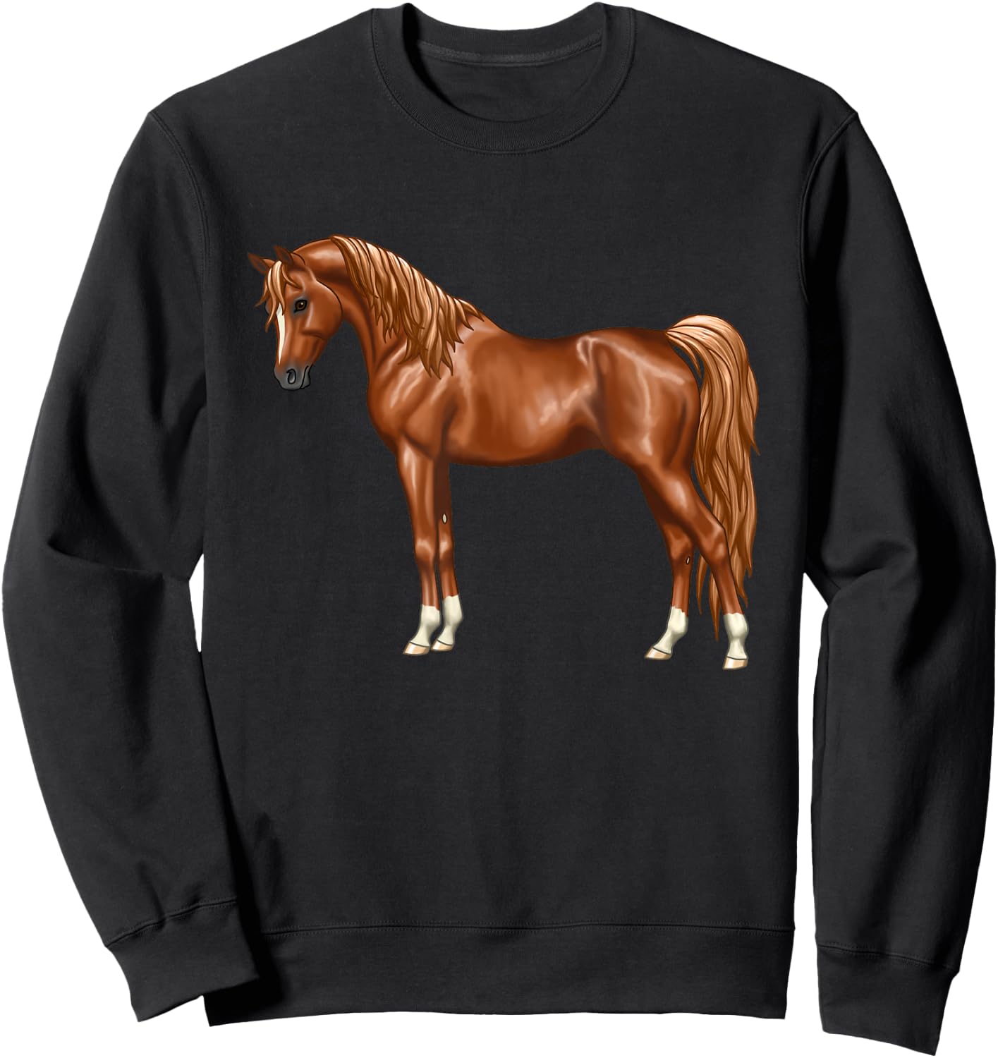Beautiful Red Chestnut Egyptian Arabian Horse Lovers Gift Sweatshirt - Sweatshirt | Black