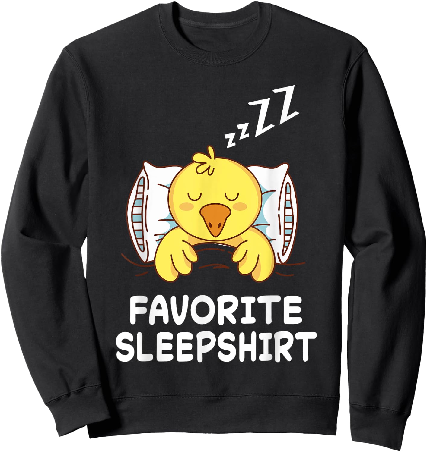 Chick Chicken Nap Sleeping Sleep Pajama Pajamas Nightgown Sweatshirt - Sweatshirt | Black