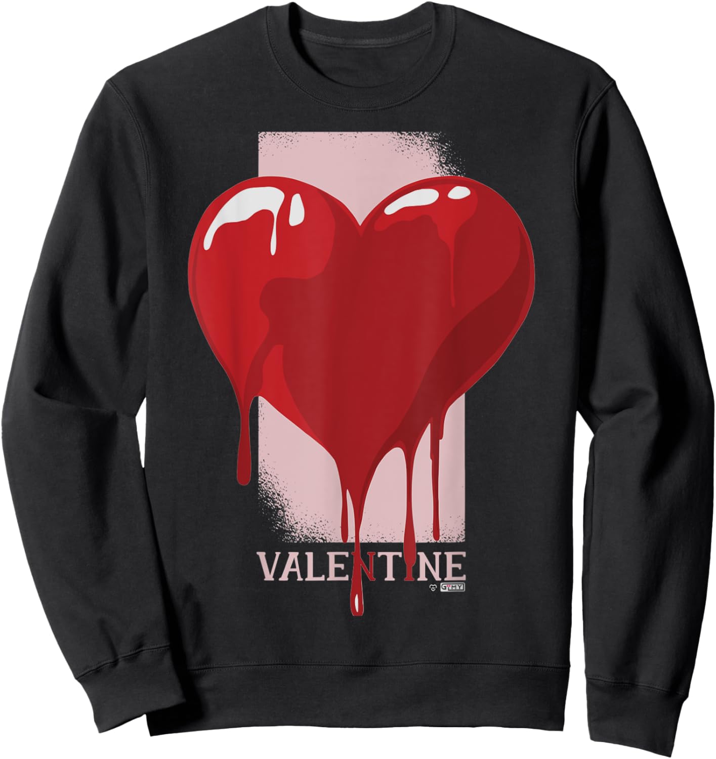 Bleeding Valentine Heart, Anti Valentine Heart, Bloody Heart Sweatshirt - Sweatshirt | Black