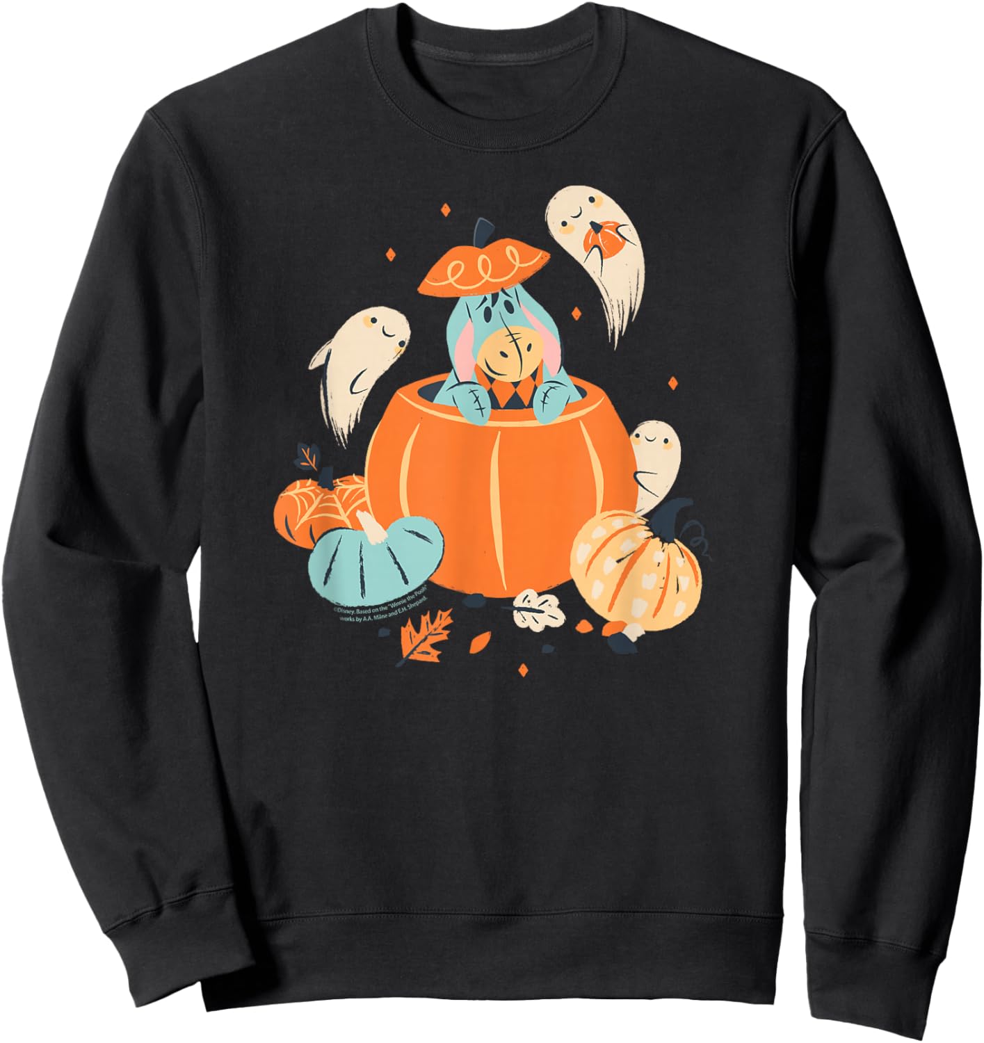 Disney Winnie the Pooh Eeyore Pumpkin & Ghost Pals Halloween Sweatshirt - Sweatshirt | Black
