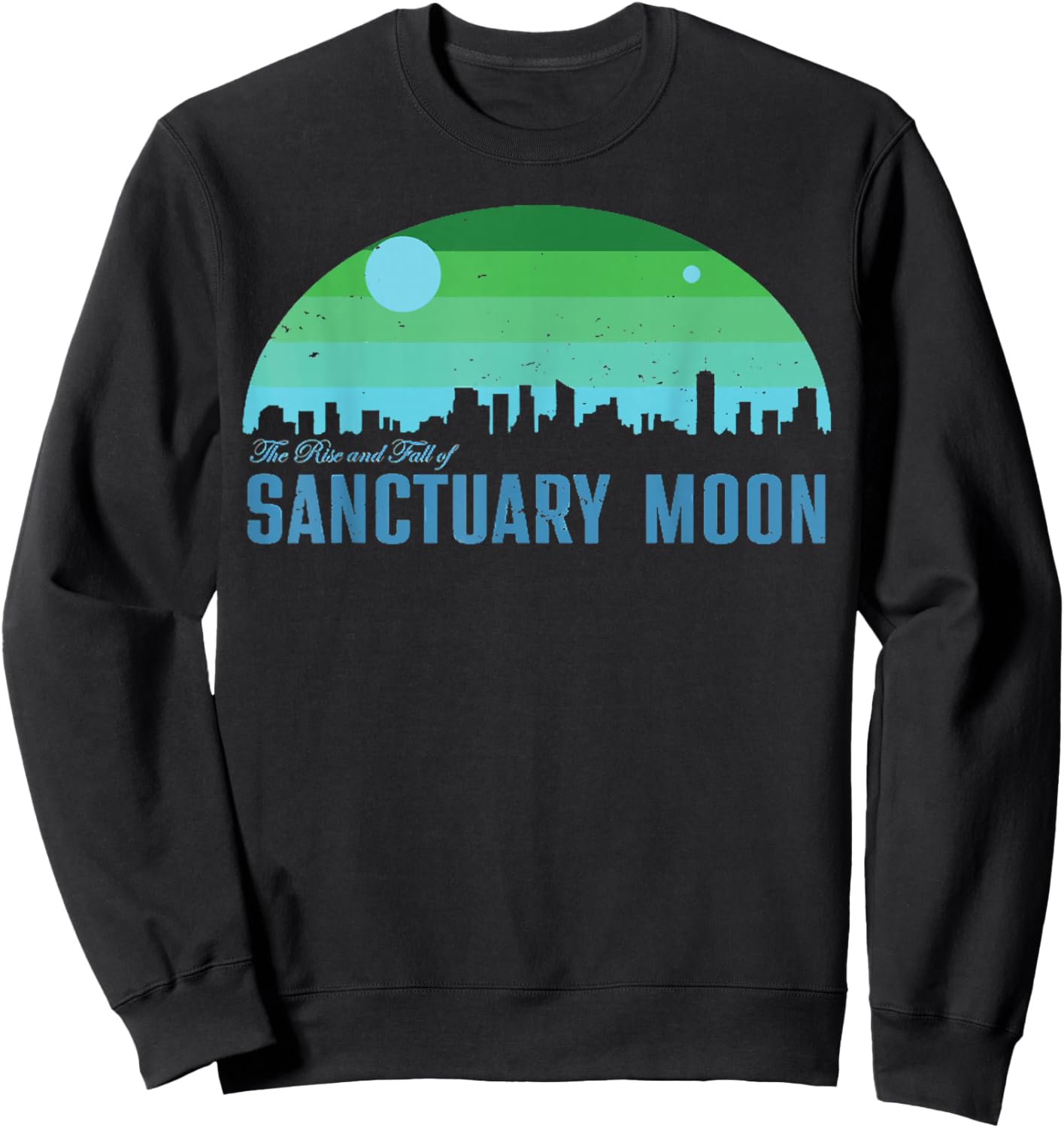 Retro The Rise And Fall Of Sanctuary Moon Sweatshirt - Sweatshirt | Black