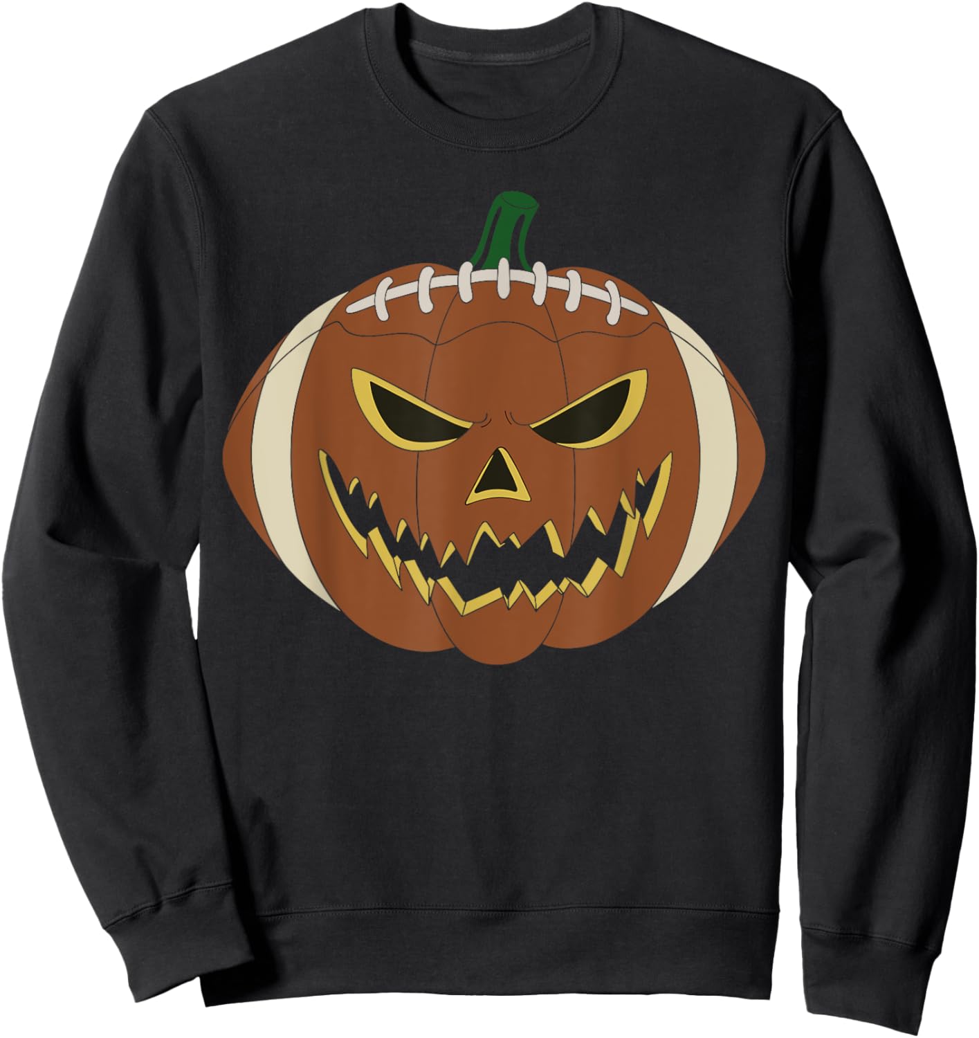 Vintage football Player Pumpkin Costume Halloween Scary Sweatshirt - Sweatshirt | Black