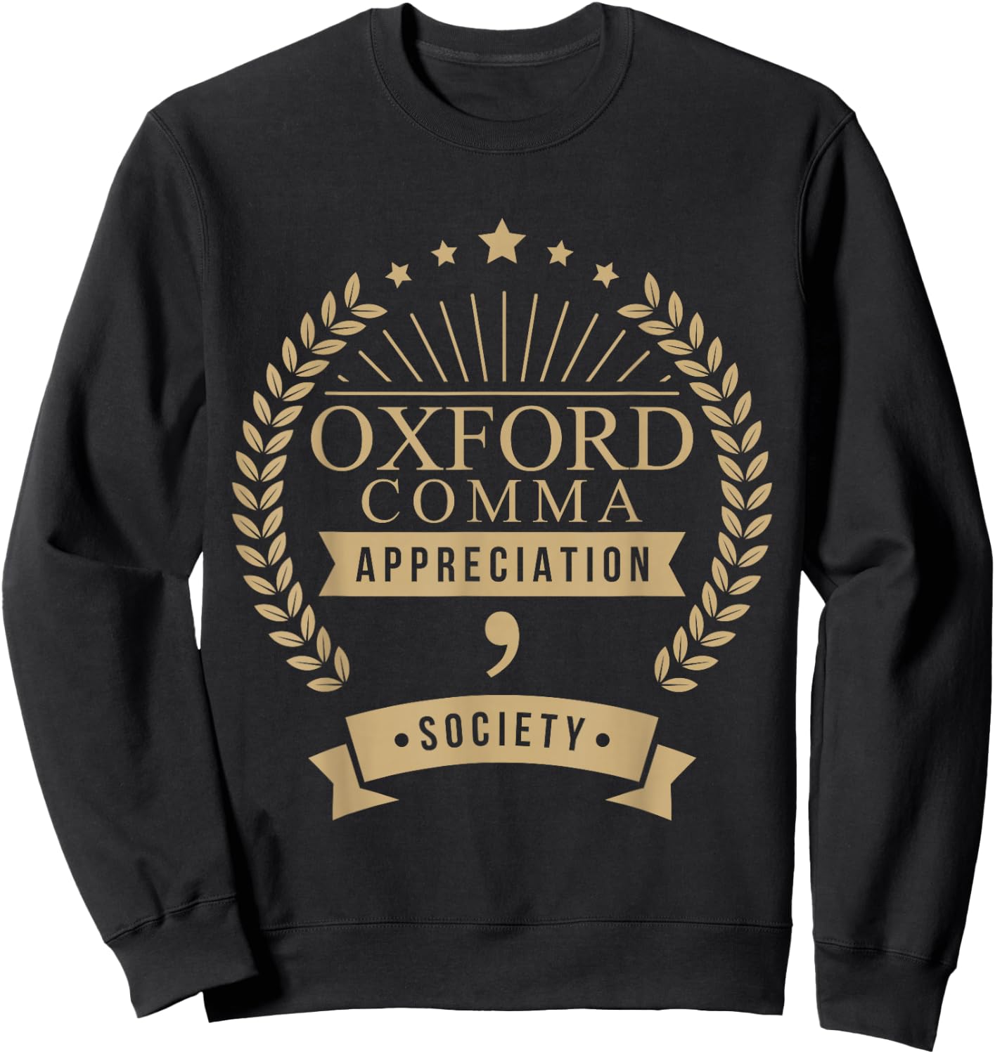 Oxford Comma Appreciation Society Grammar Sweatshirt - Sweatshirt | Black