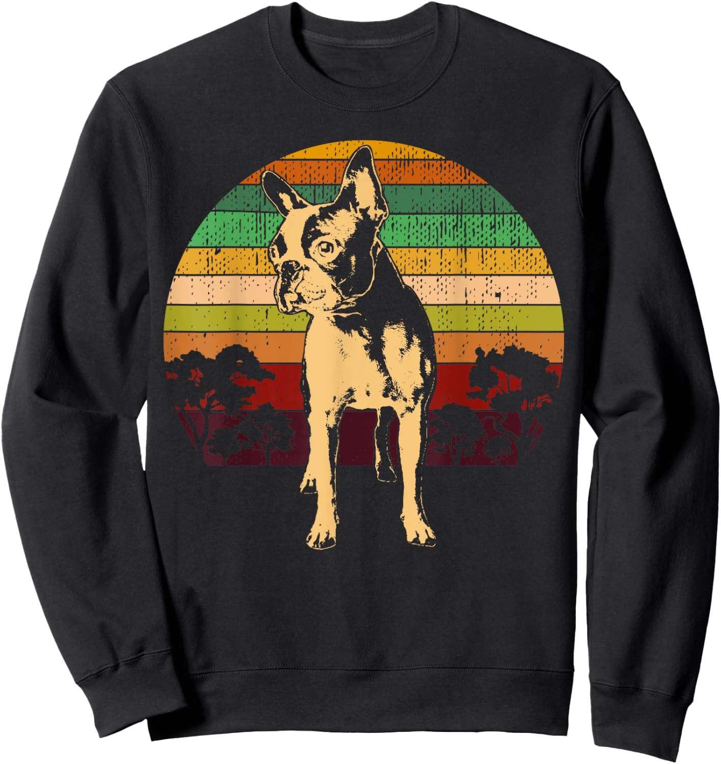 Boston Terrier Boston-Bulldog Women Kids Sweatshirt - Sweatshirt | Black