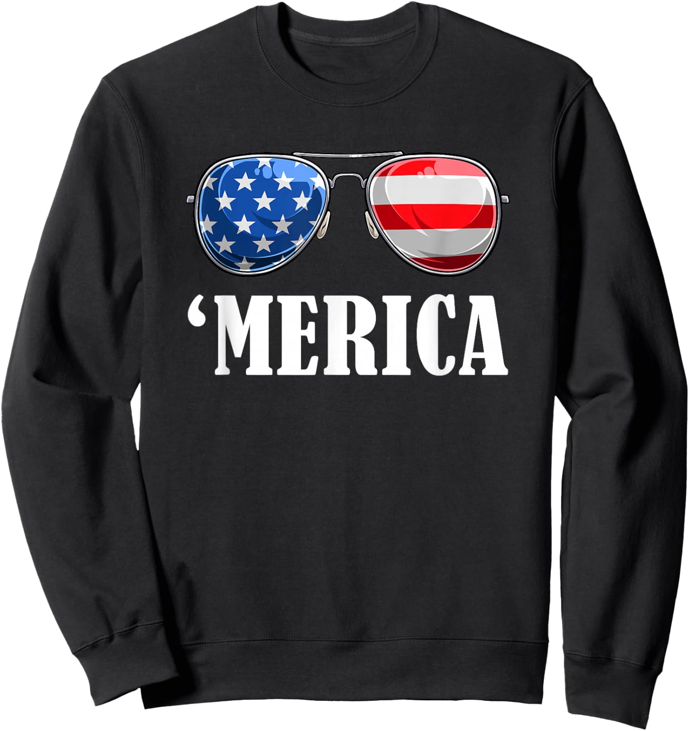 4th July America Independence Day Patriot USA & Sweatshirt - Sweatshirt | Black