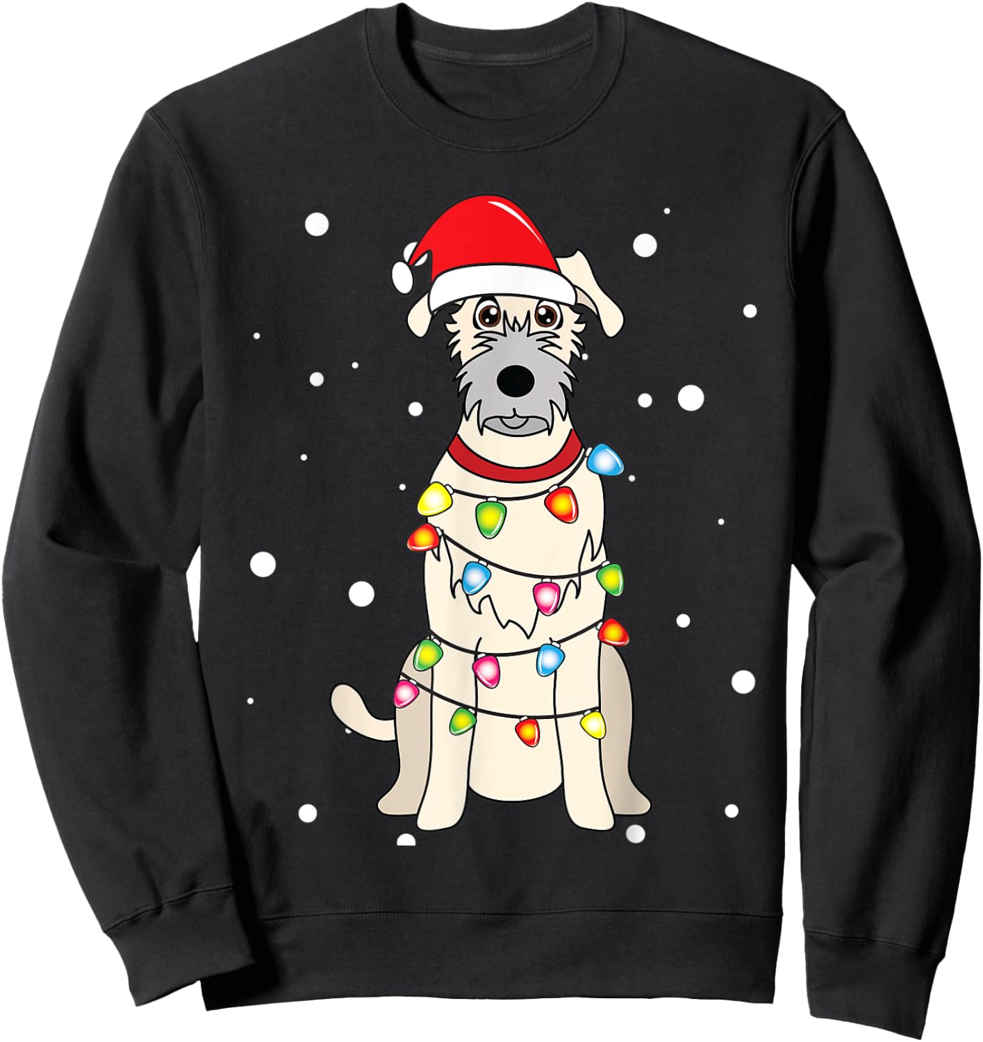 Irish Wolfhound Christmas Mom Dad Dog Gift Women Kids Sweatshirt - Sweatshirt | Black
