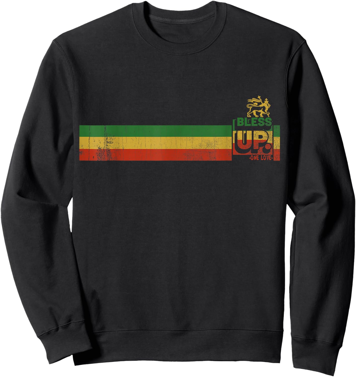 Bless uP Rasta Jamaica Roots Rock Reggae Sweatshirt - Sweatshirt | Black