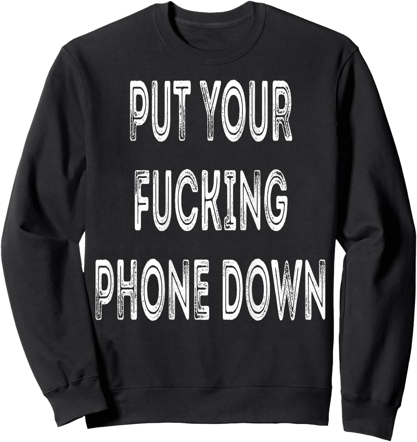 Put Your Fucking Phone Down motorcycle graphic Sweatshirt - Sweatshirt | Black