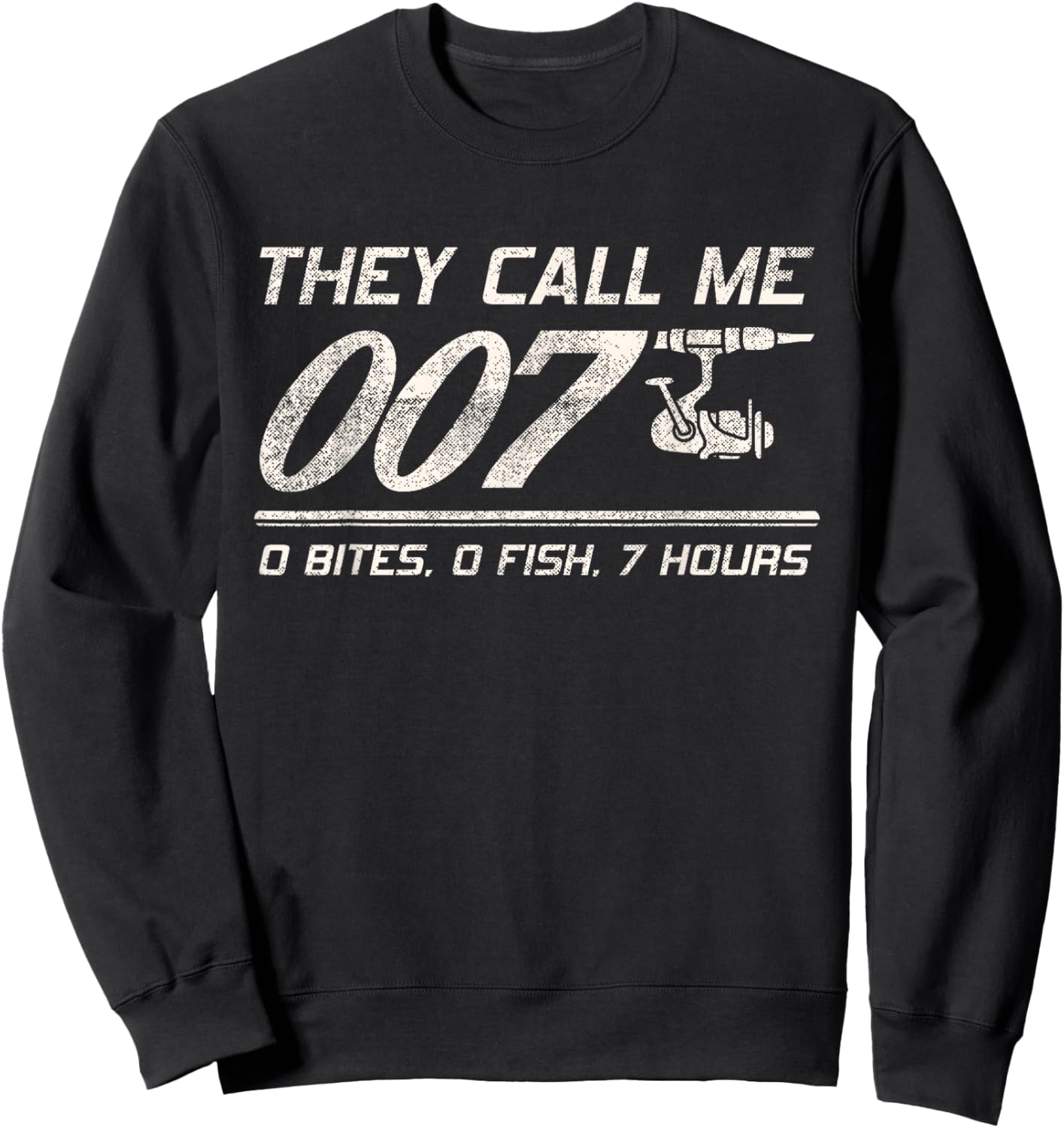 4anglers Fisherman Joke Dad - They Call Me 007 - Funny Fishing Humor Sweatshirt - Sweatshirt | Black