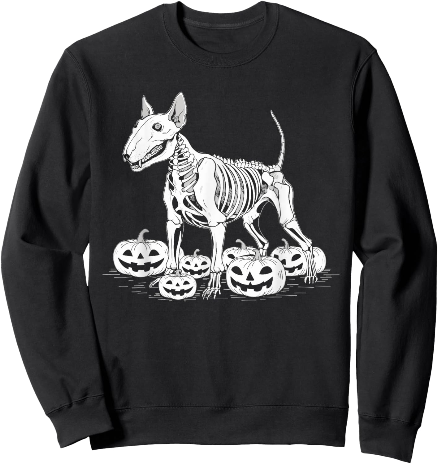 Bull Terrier Skeleton Birthday Halloween Kids Sweatshirt - Sweatshirt | Black