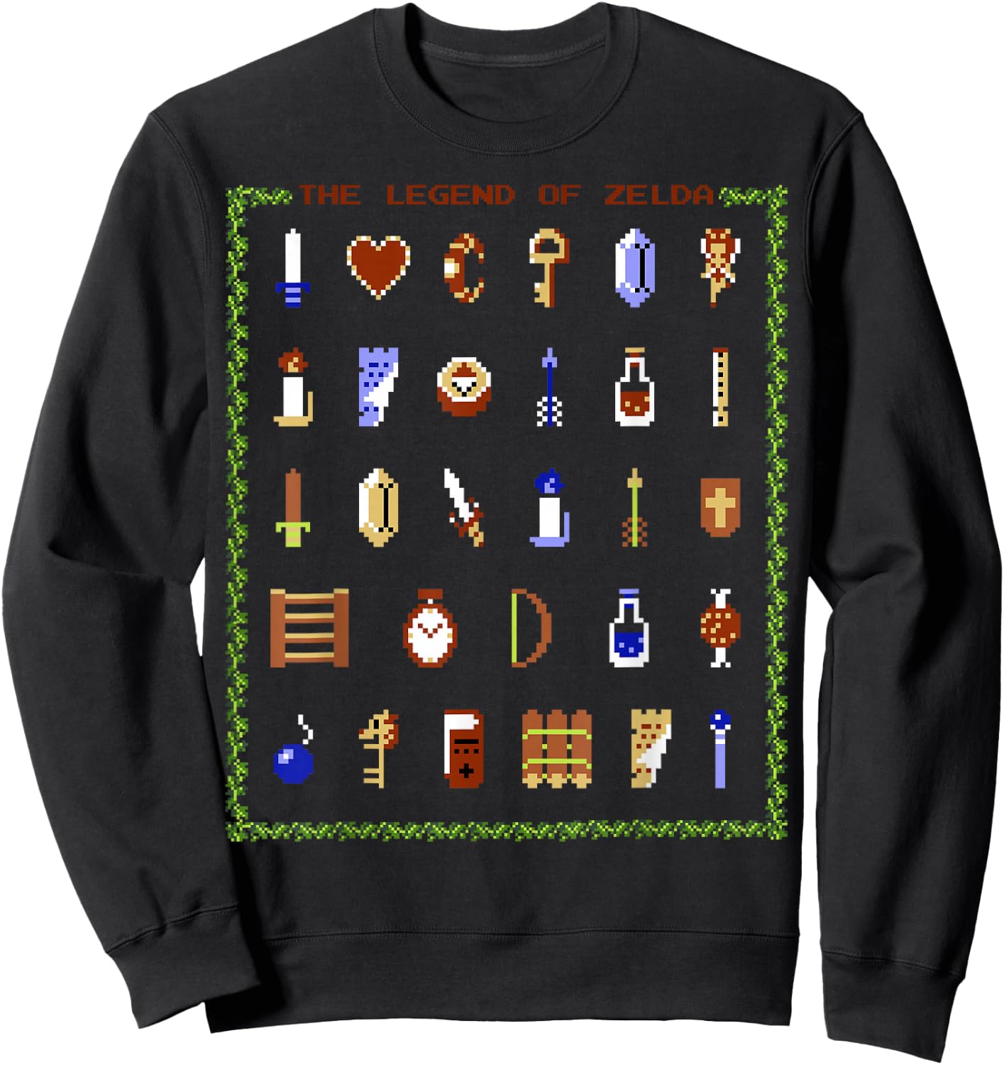 The Legend of Zelda 8-Bit Inventory Sweatshirt - Sweatshirt | Black